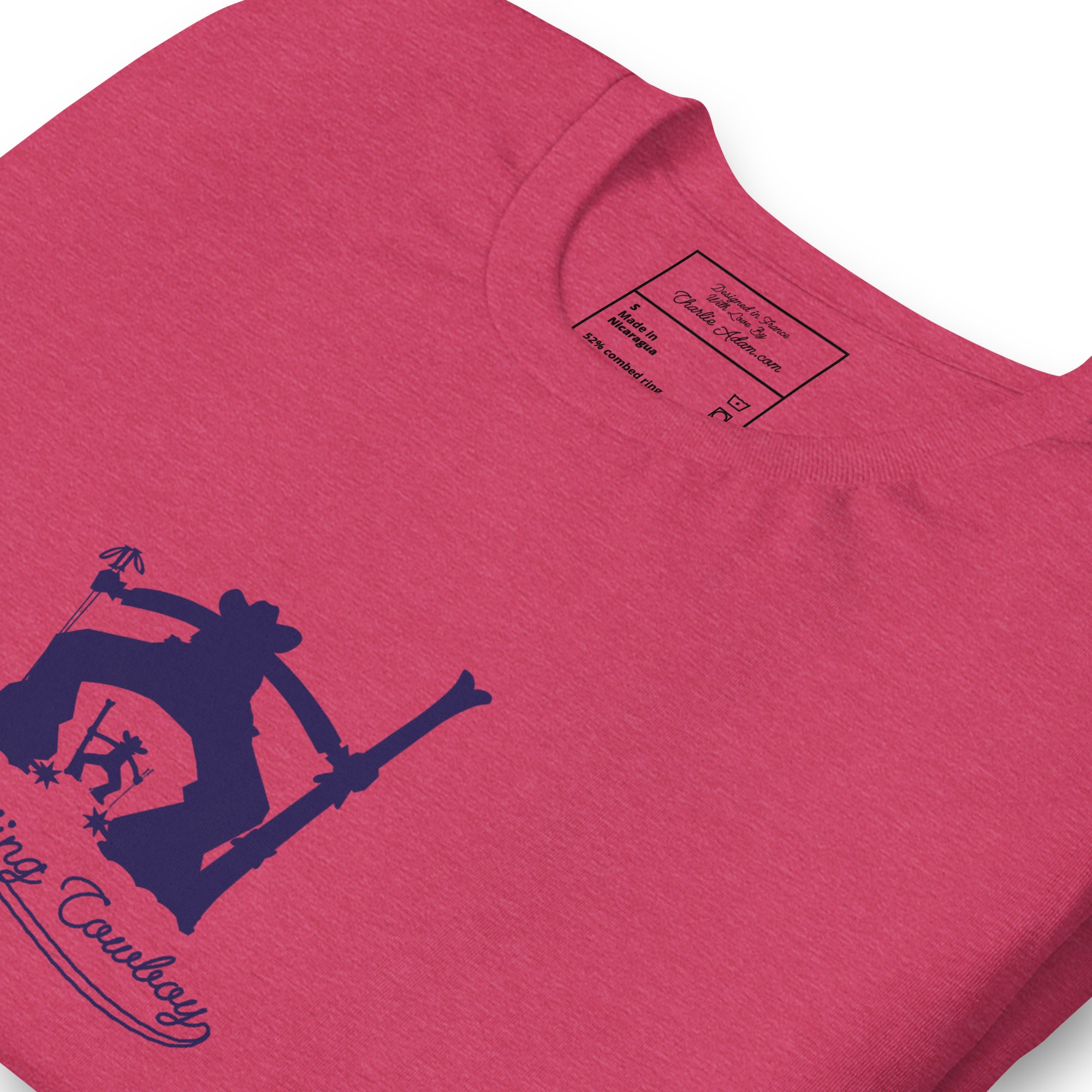 T-shirt en coton unisexe Ski Fight at OK Corral Silhouette sur couleurs chinées claires