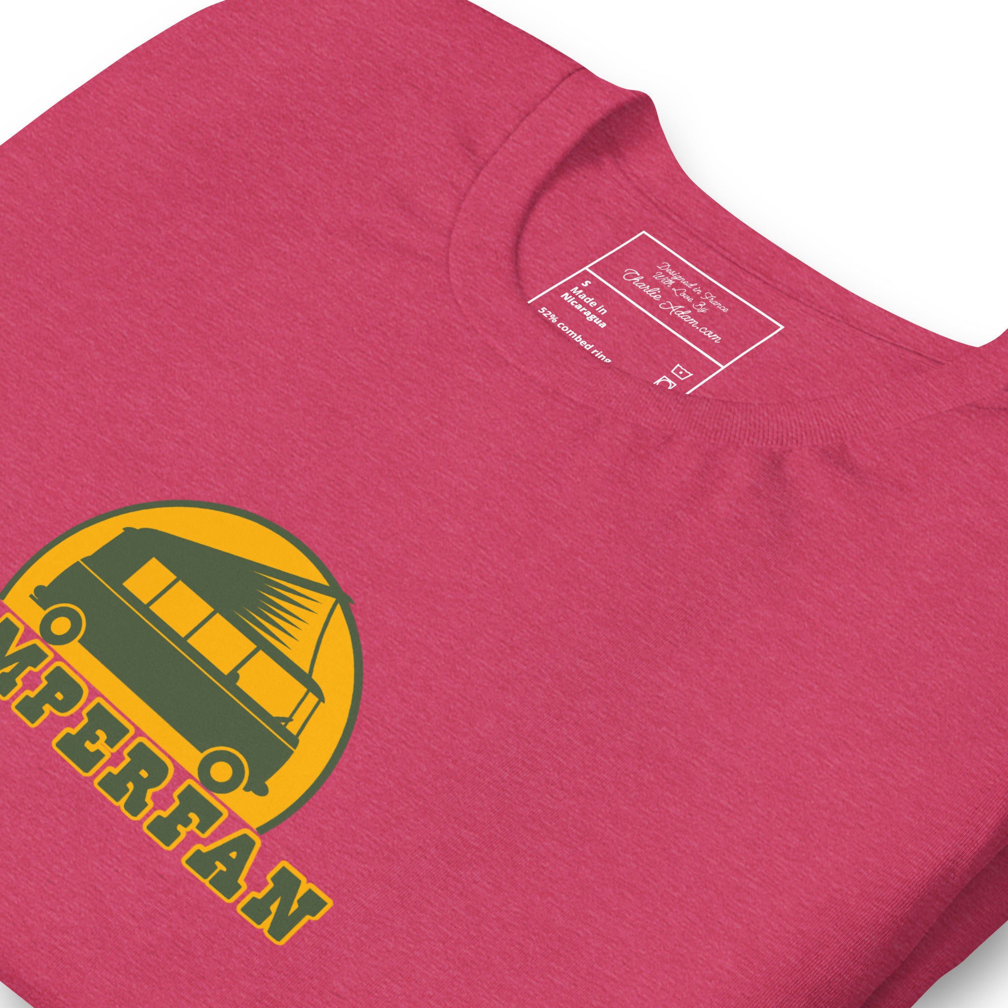 Unisex t-shirt Camperfan on bright heather colors