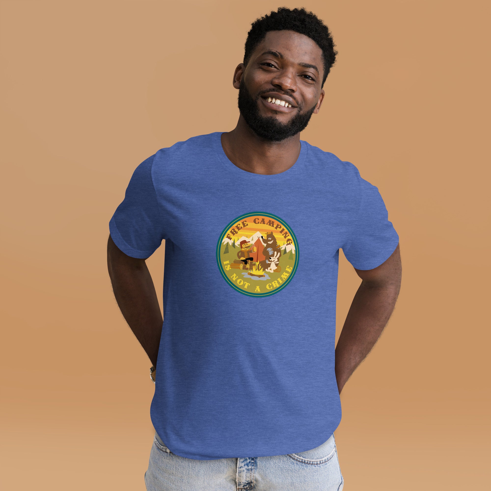 Unisex t-shirt Free Camping is not a crime on dark heather colors