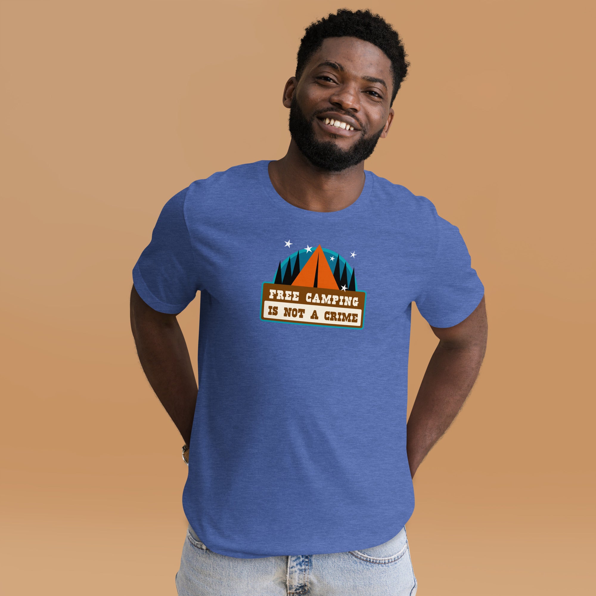 Unisex t-shirt Free camping is not a crime on dark heather colors