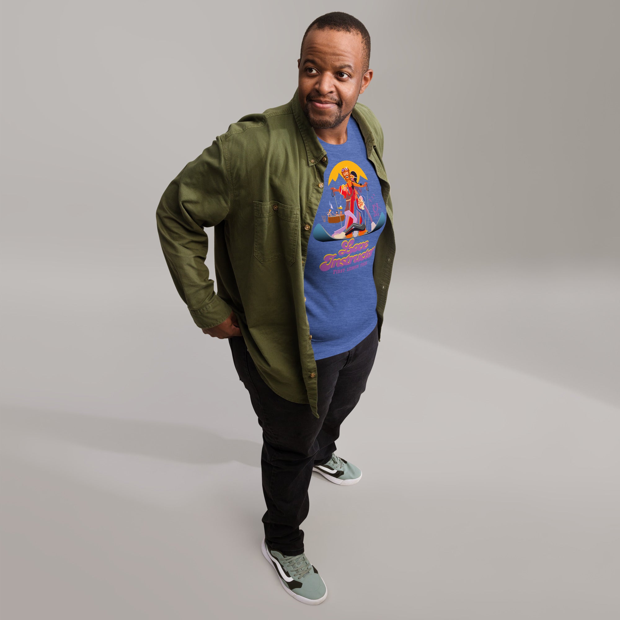 Unisex t-shirt Love instructor First lesson free on dark heather colors