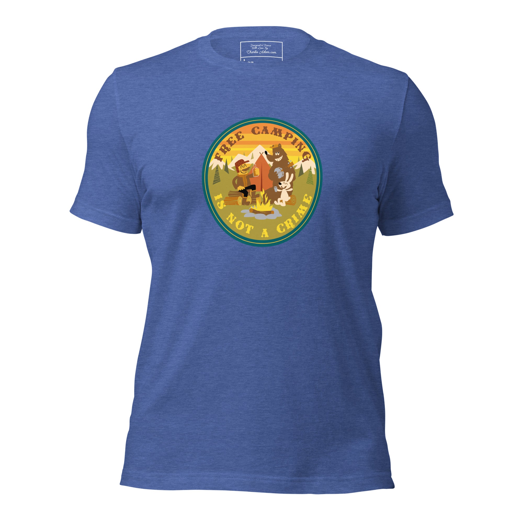 Unisex t-shirt Free Camping is not a crime on dark heather colors