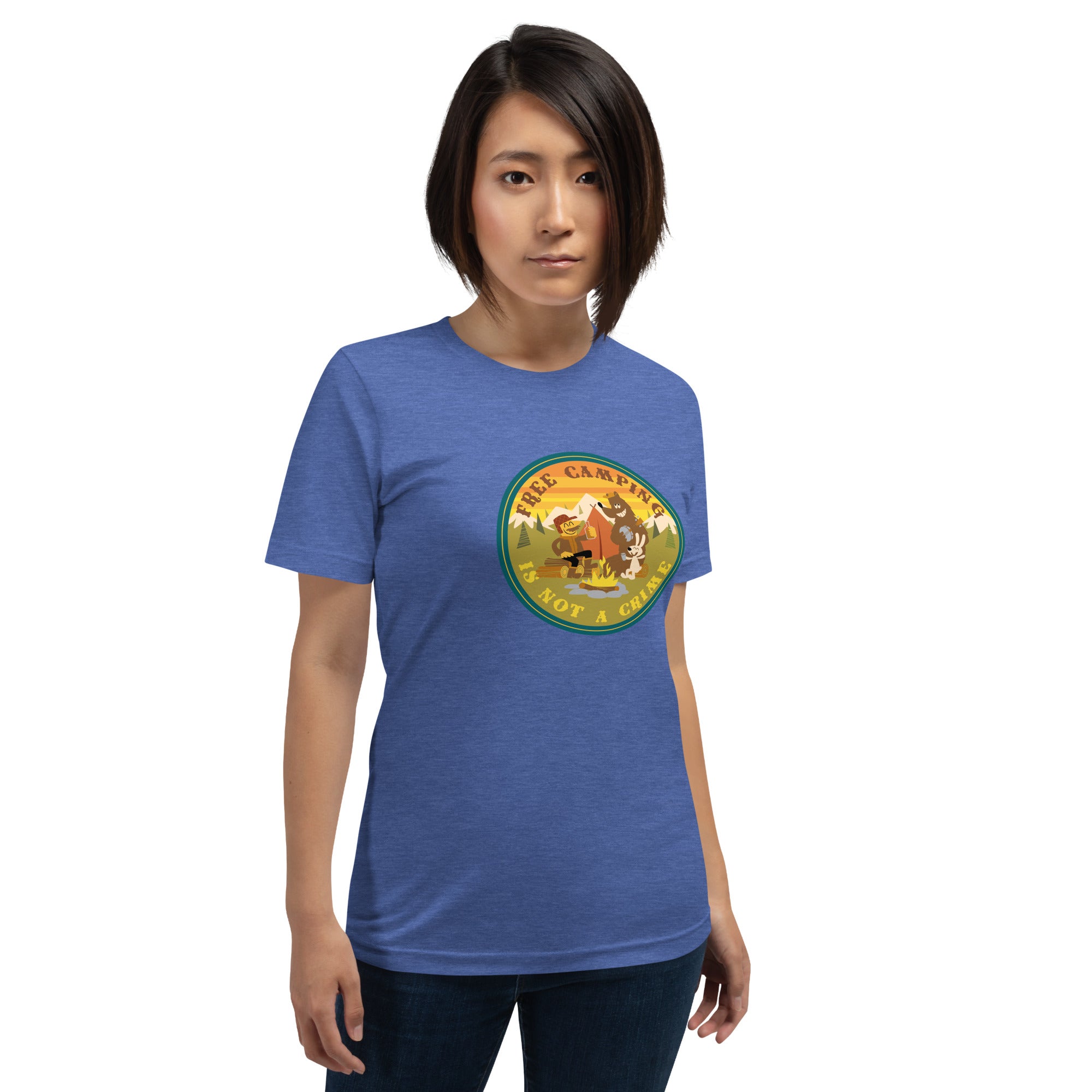 Unisex t-shirt Free Camping is not a crime on dark heather colors