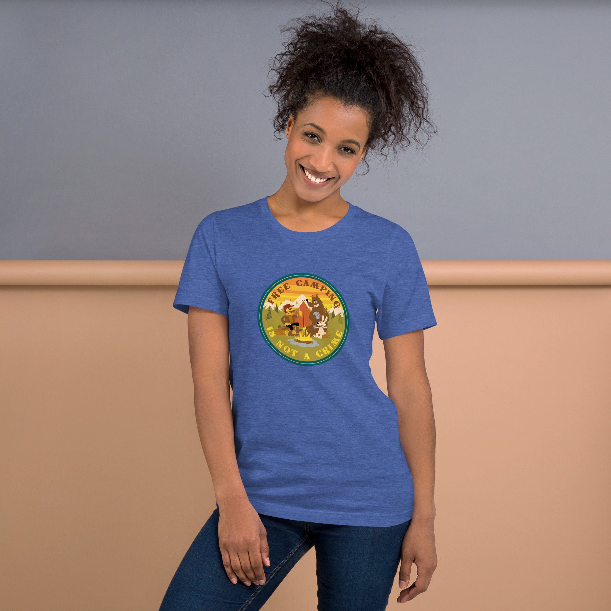 Unisex t-shirt Free Camping is not a crime on dark heather colors