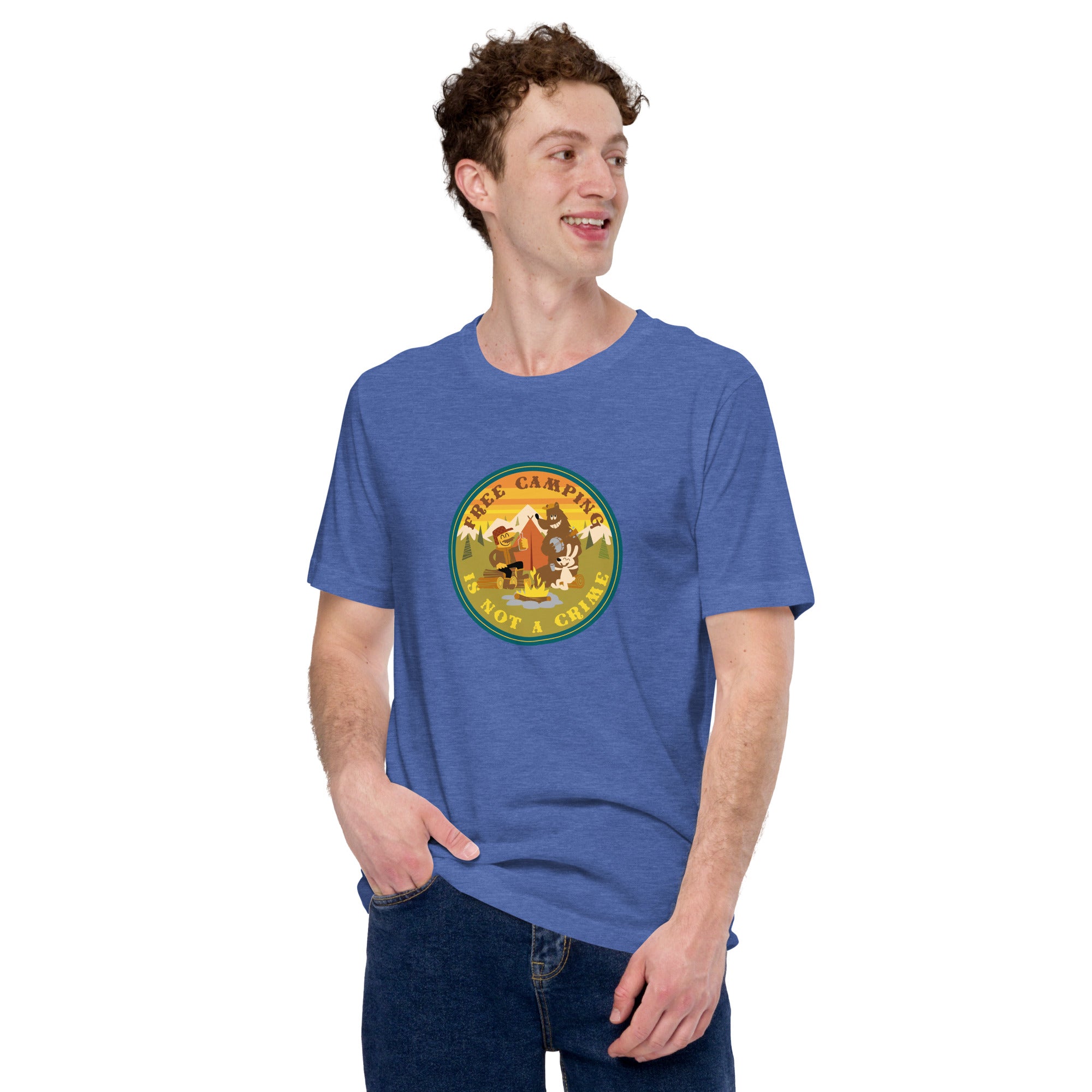 Unisex t-shirt Free Camping is not a crime on dark heather colors