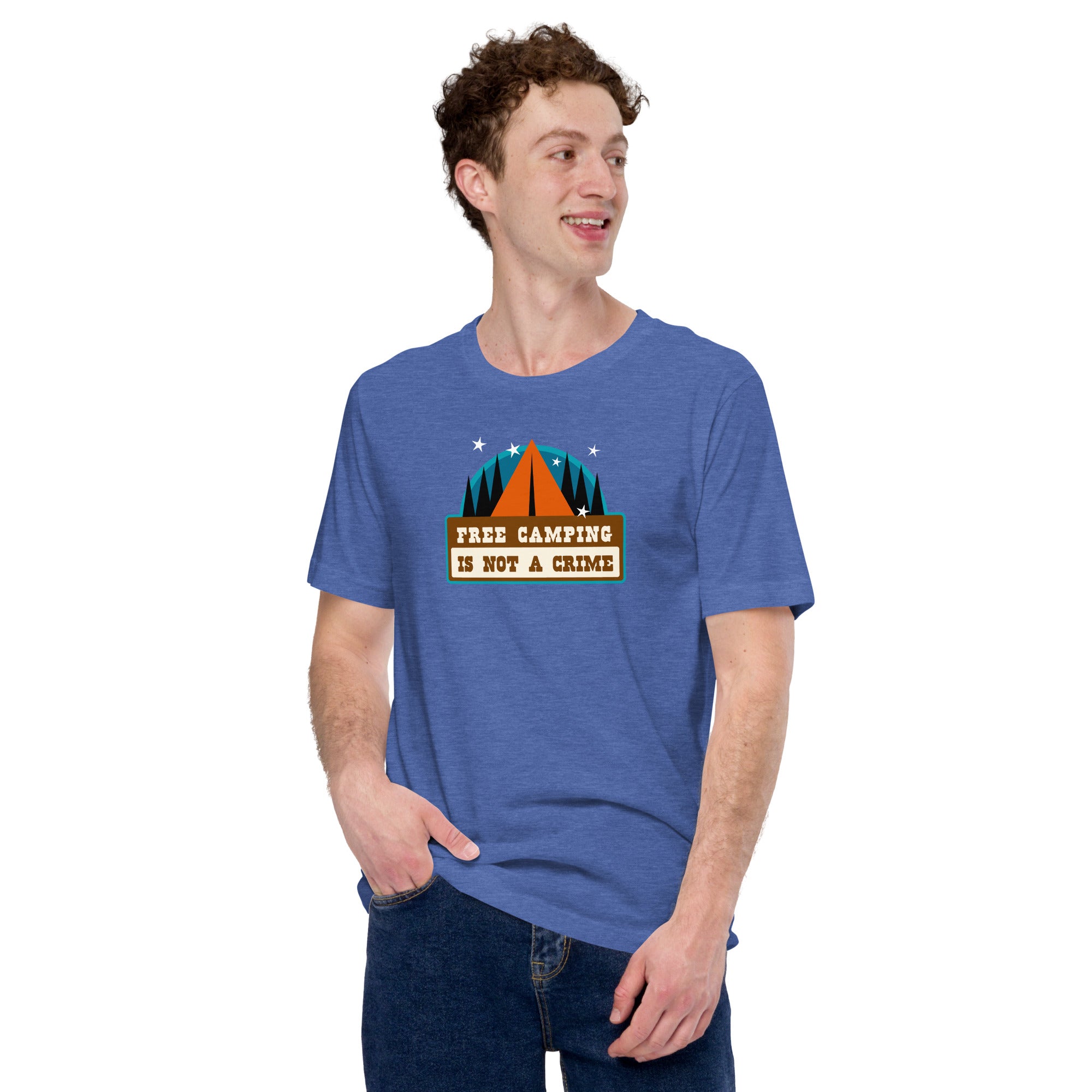 Unisex t-shirt Free camping is not a crime on dark heather colors