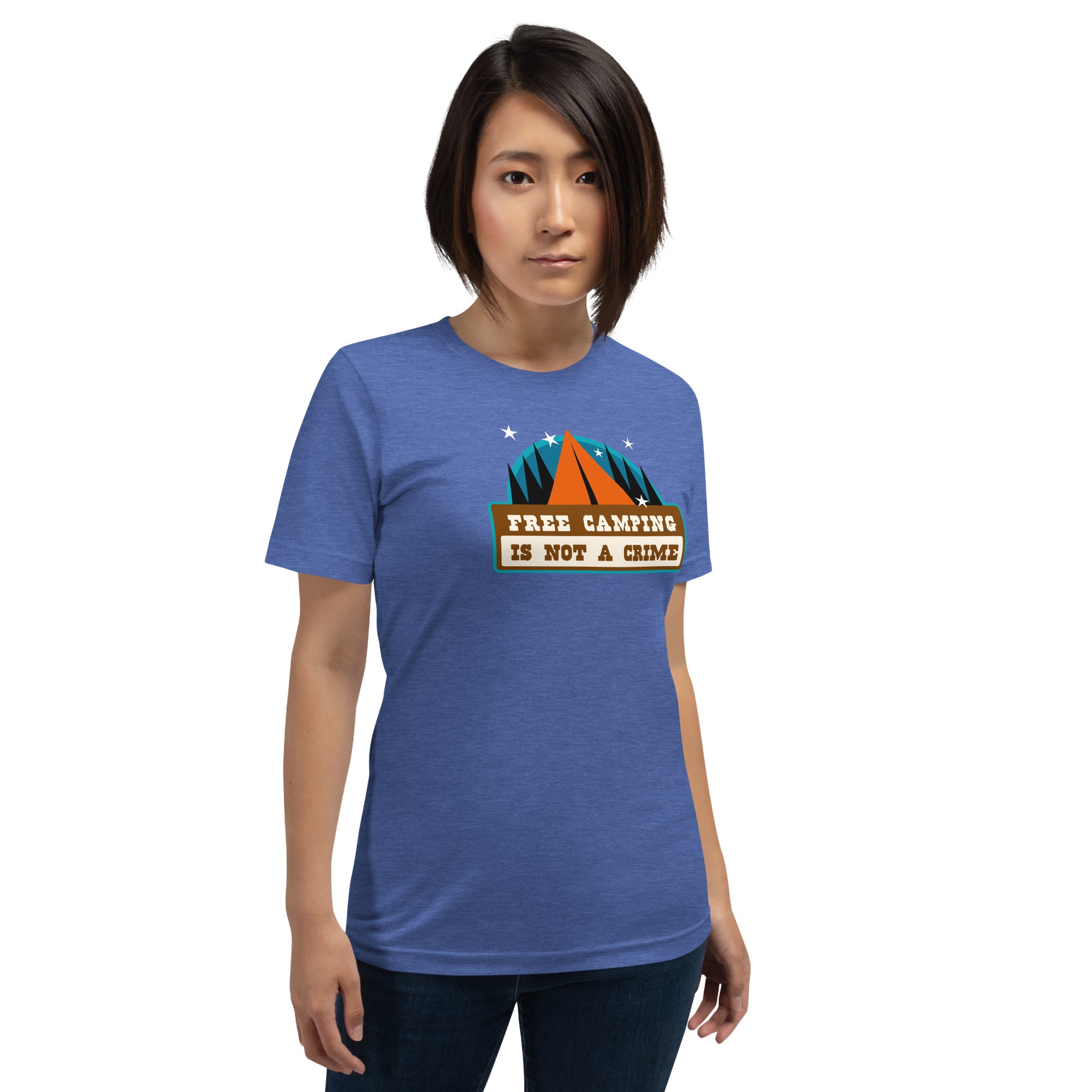 Unisex t-shirt Free camping is not a crime on dark heather colors