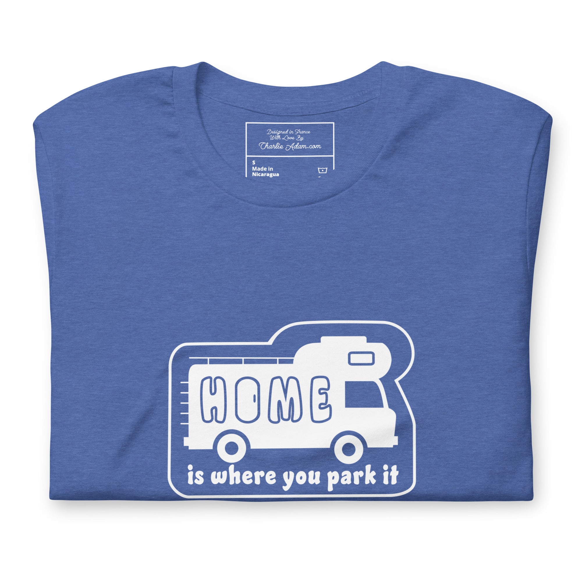 Unisex cotton t-shirt Bold Camper Van on dark heather colors