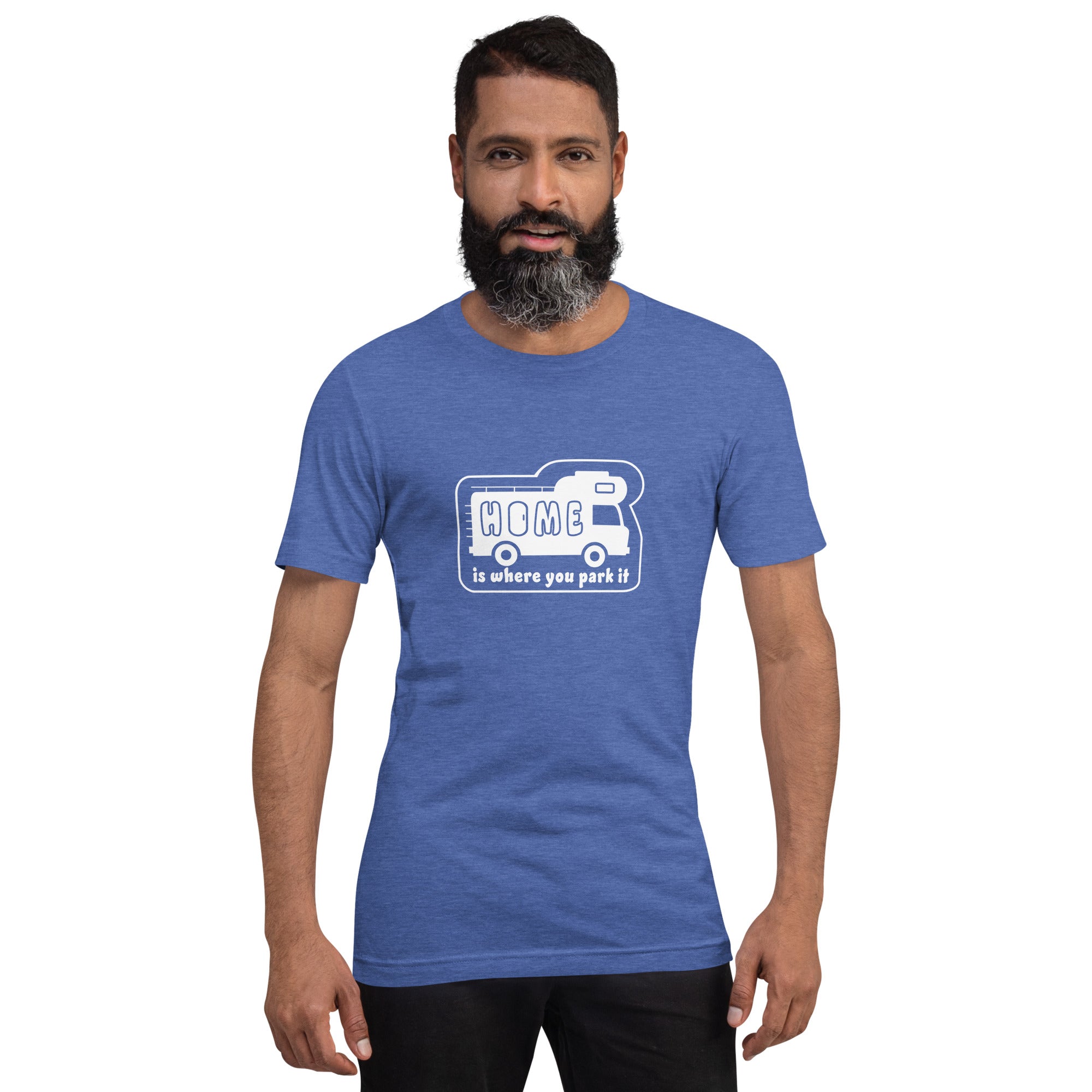 Unisex cotton t-shirt Bold Camper Van on dark heather colors