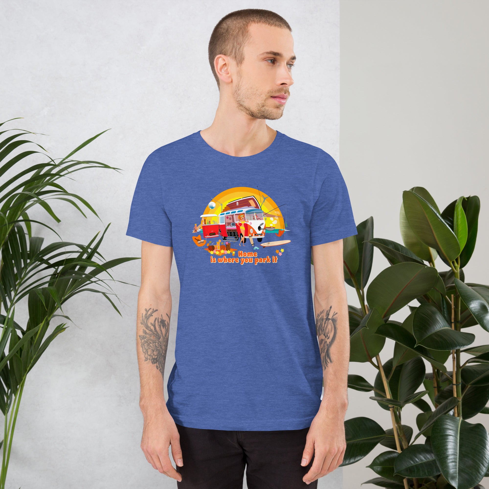 Unisex cotton t-shirt Ultra Combi on dark heather colors
