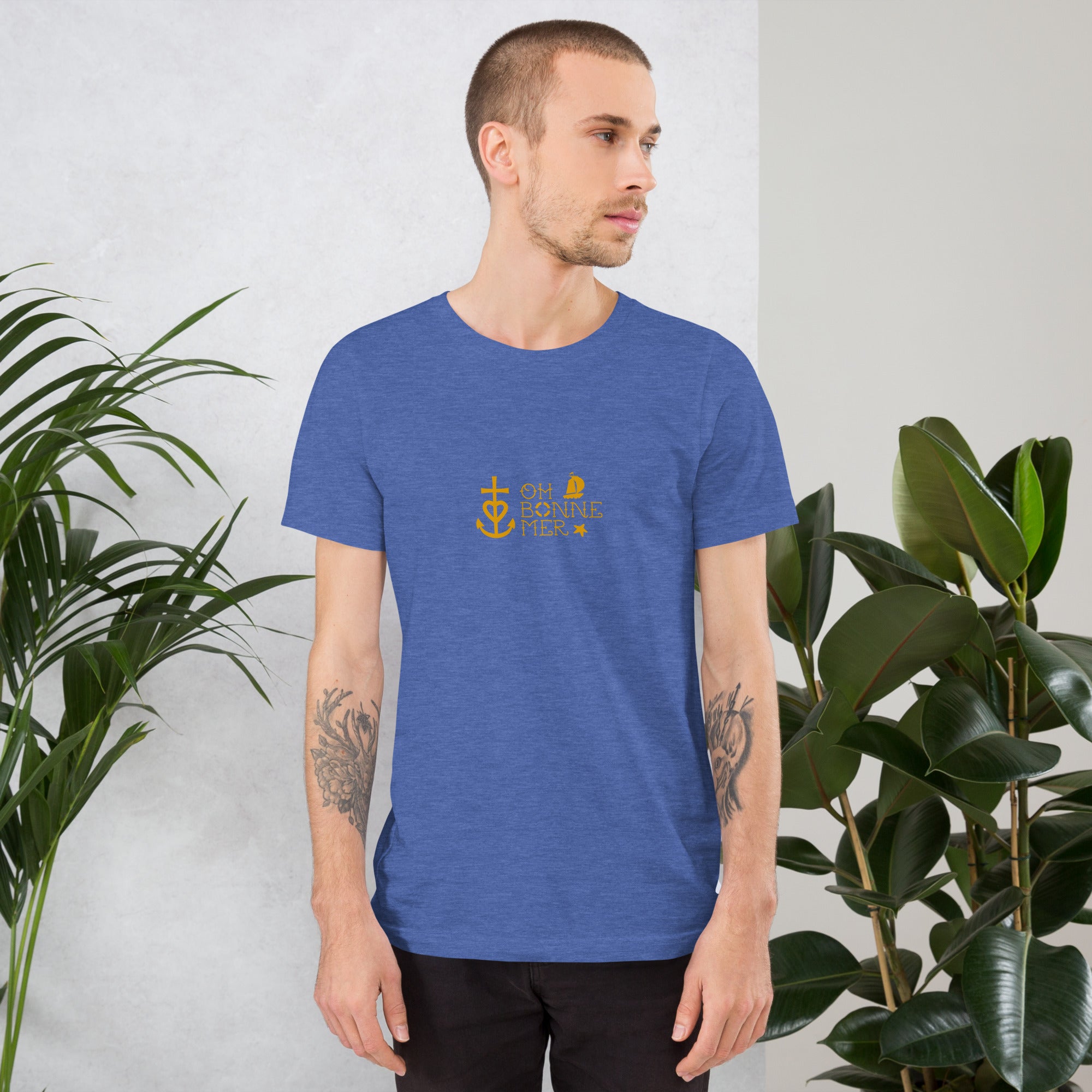 Unisex cotton t-shirt Oh Bonne Mer 2 on dark heather colors