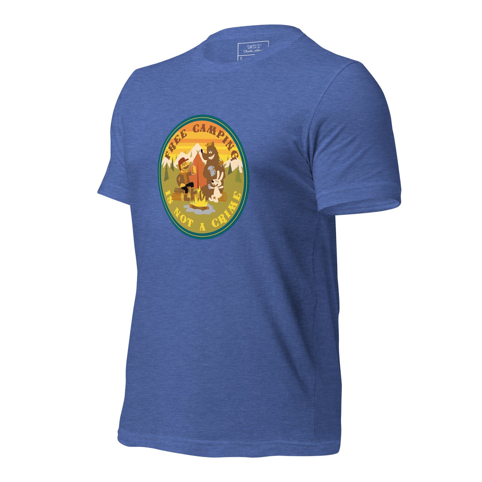 Unisex t-shirt Free Camping is not a crime on dark heather colors