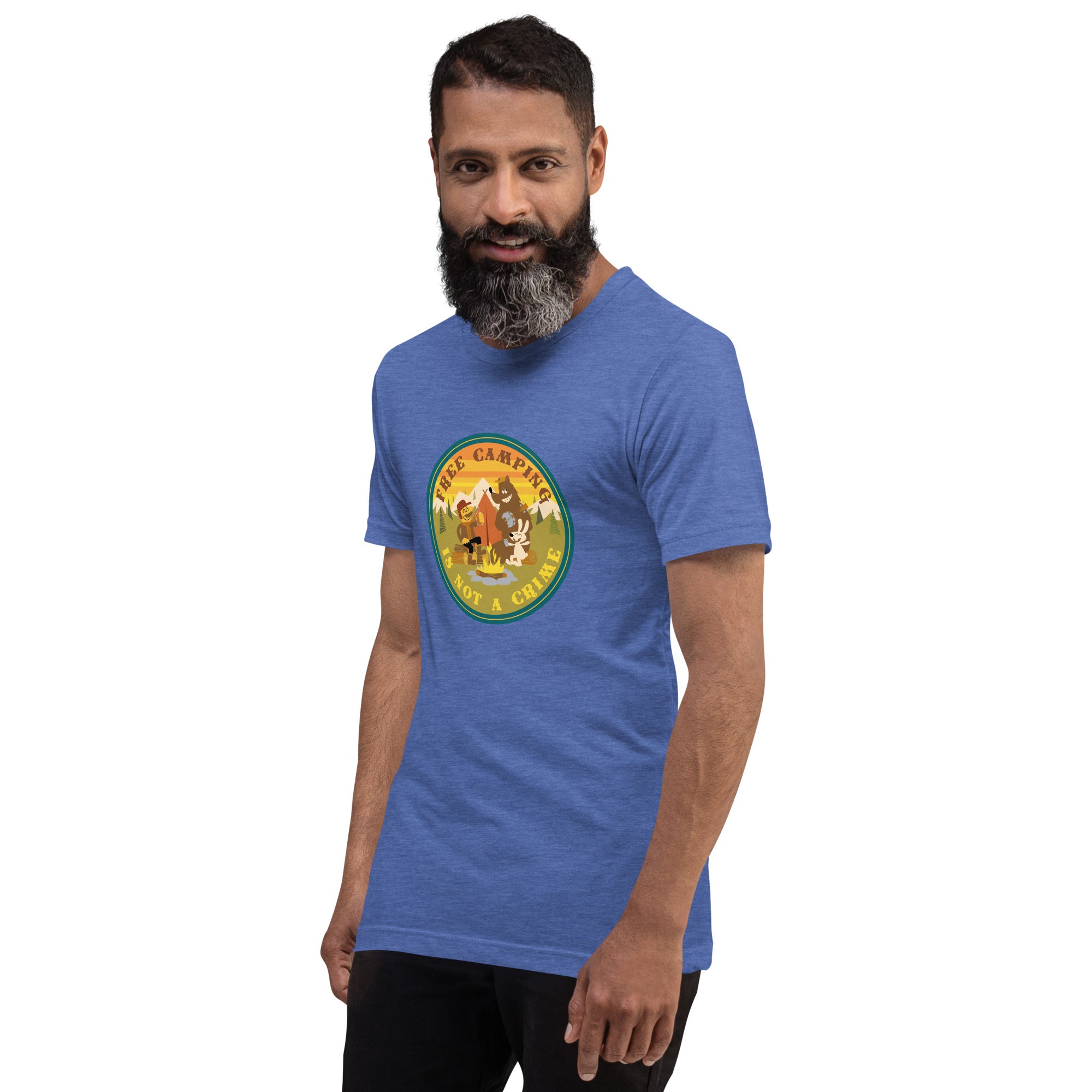 Unisex t-shirt Free Camping is not a crime on dark heather colors