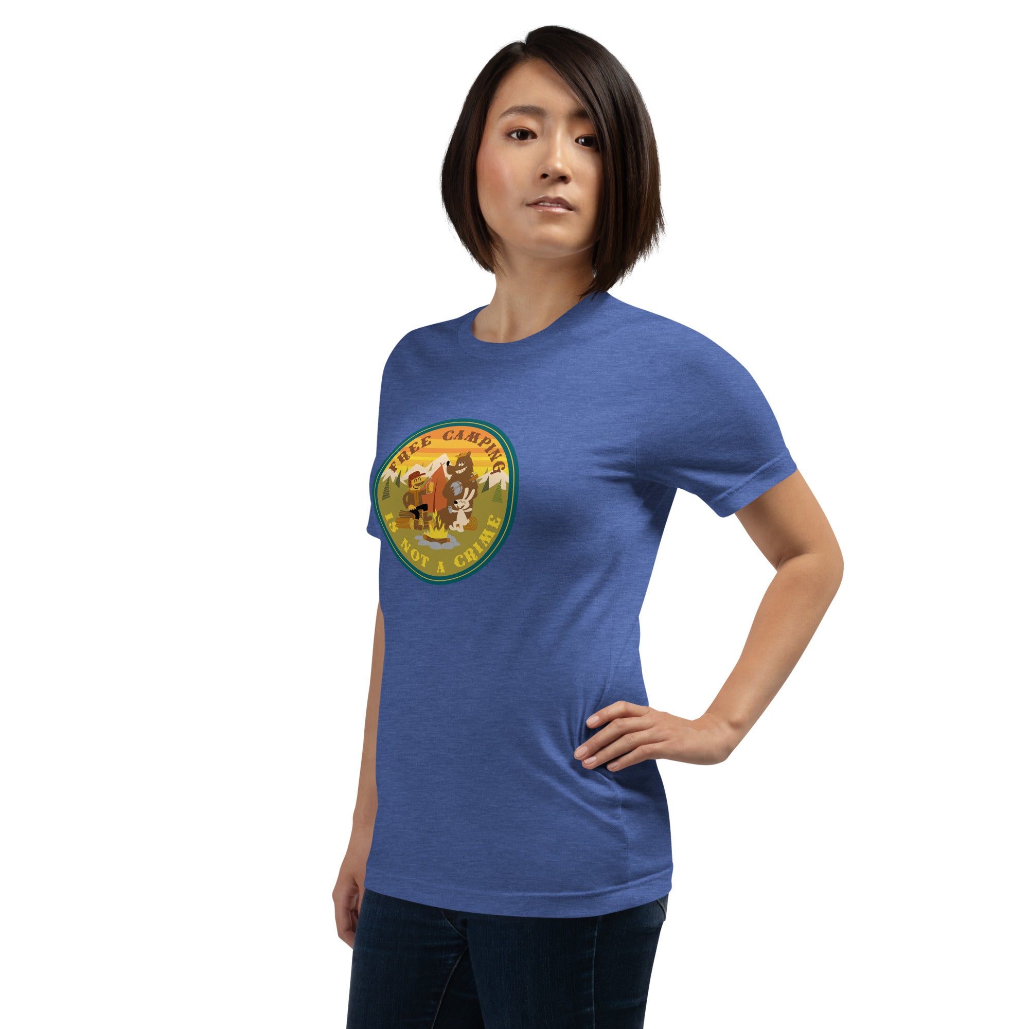 Unisex t-shirt Free Camping is not a crime on dark heather colors