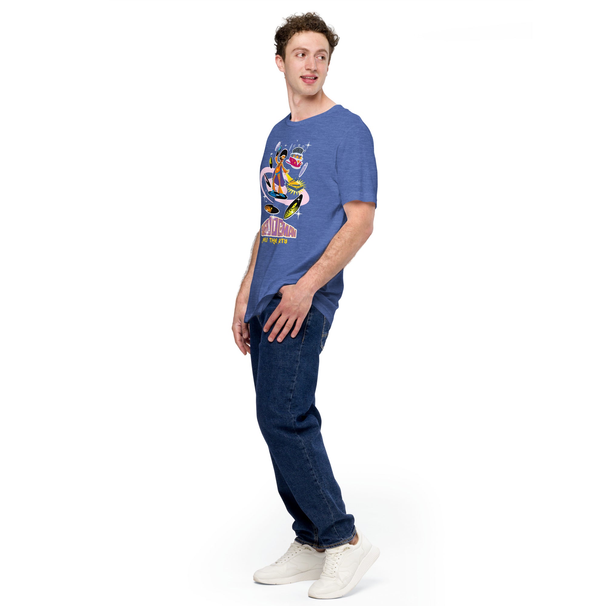 Unisex t-shirt Superboogieman saves the Party on dark heather colors