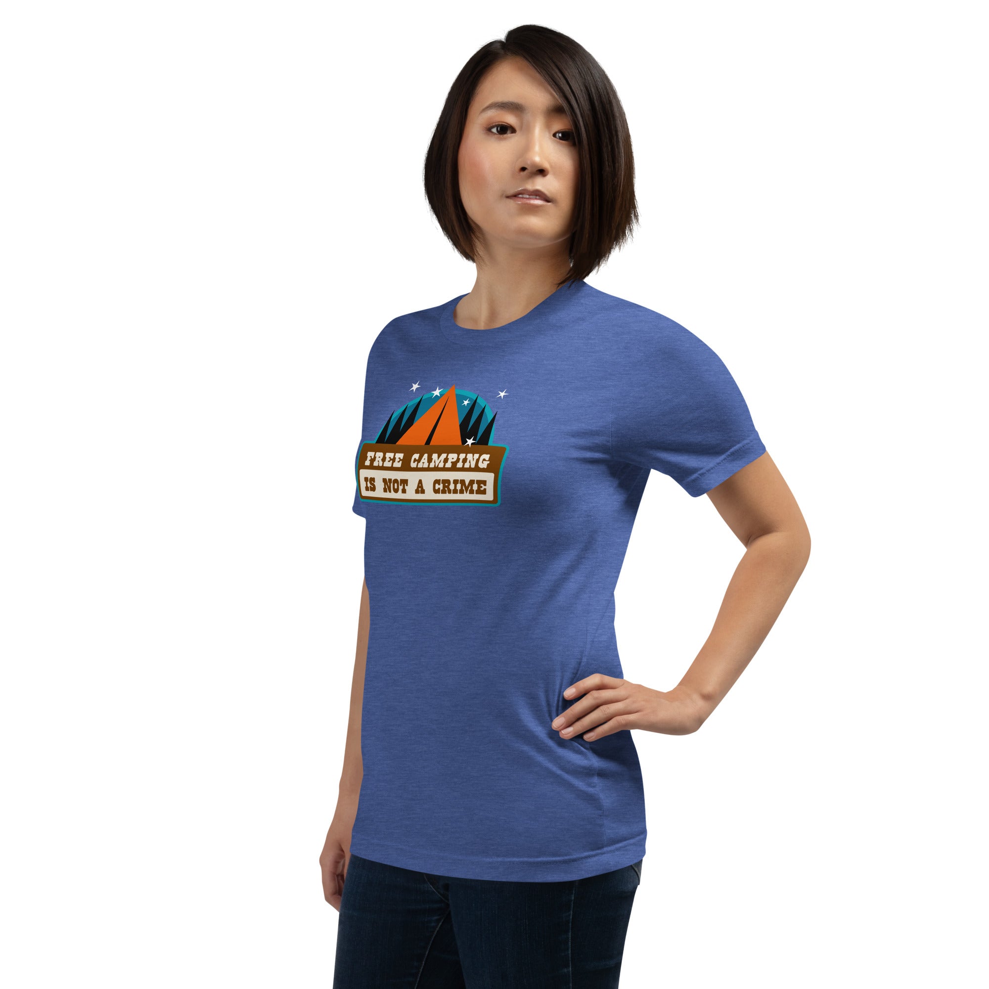 Unisex t-shirt Free camping is not a crime on dark heather colors
