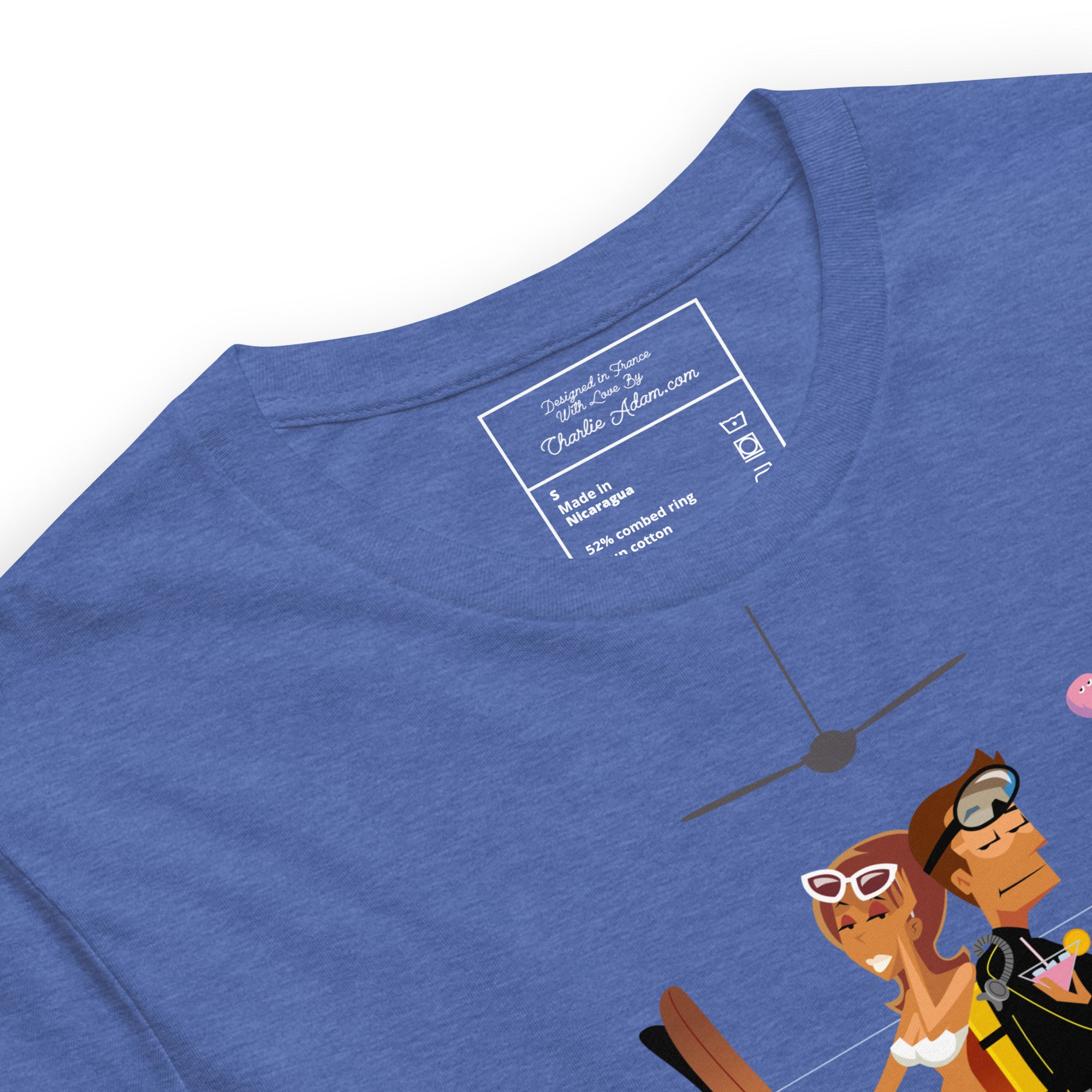 T-shirt en coton unisexe License to Chill Vamos a la playa sur couleurs chinées foncées