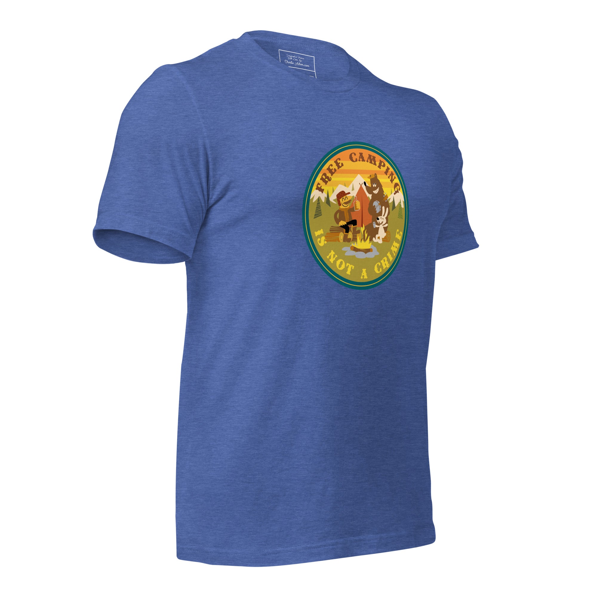 Unisex t-shirt Free Camping is not a crime on dark heather colors