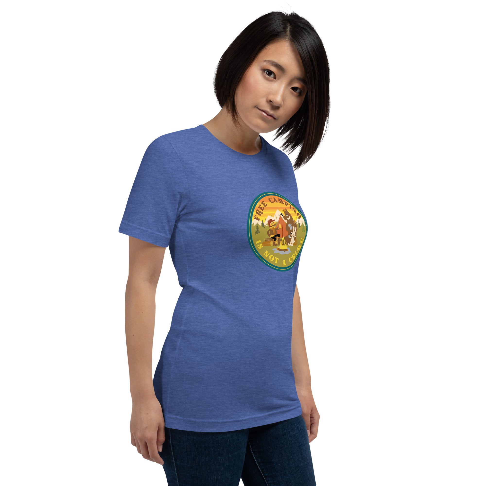 Unisex t-shirt Free Camping is not a crime on dark heather colors