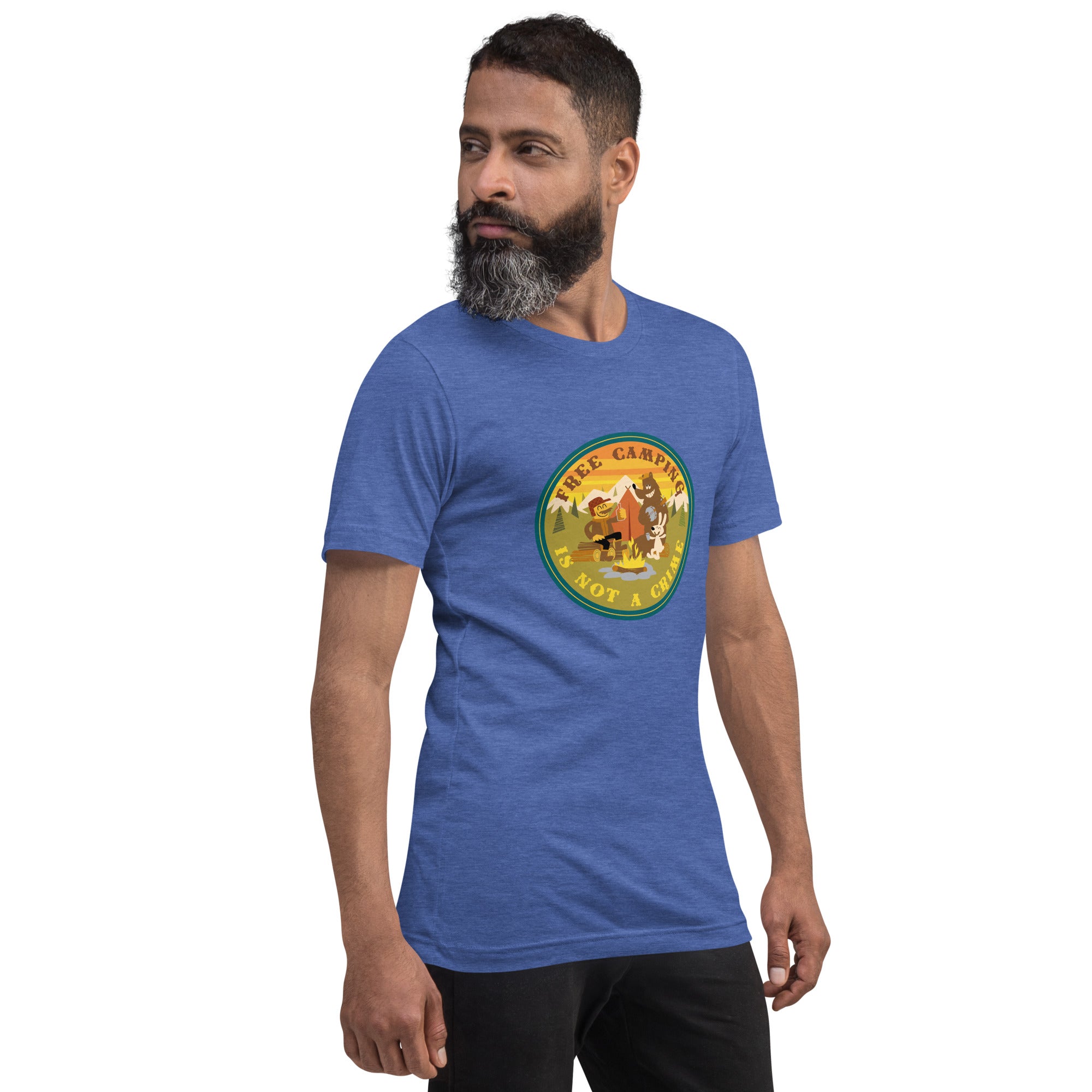 Unisex t-shirt Free Camping is not a crime on dark heather colors