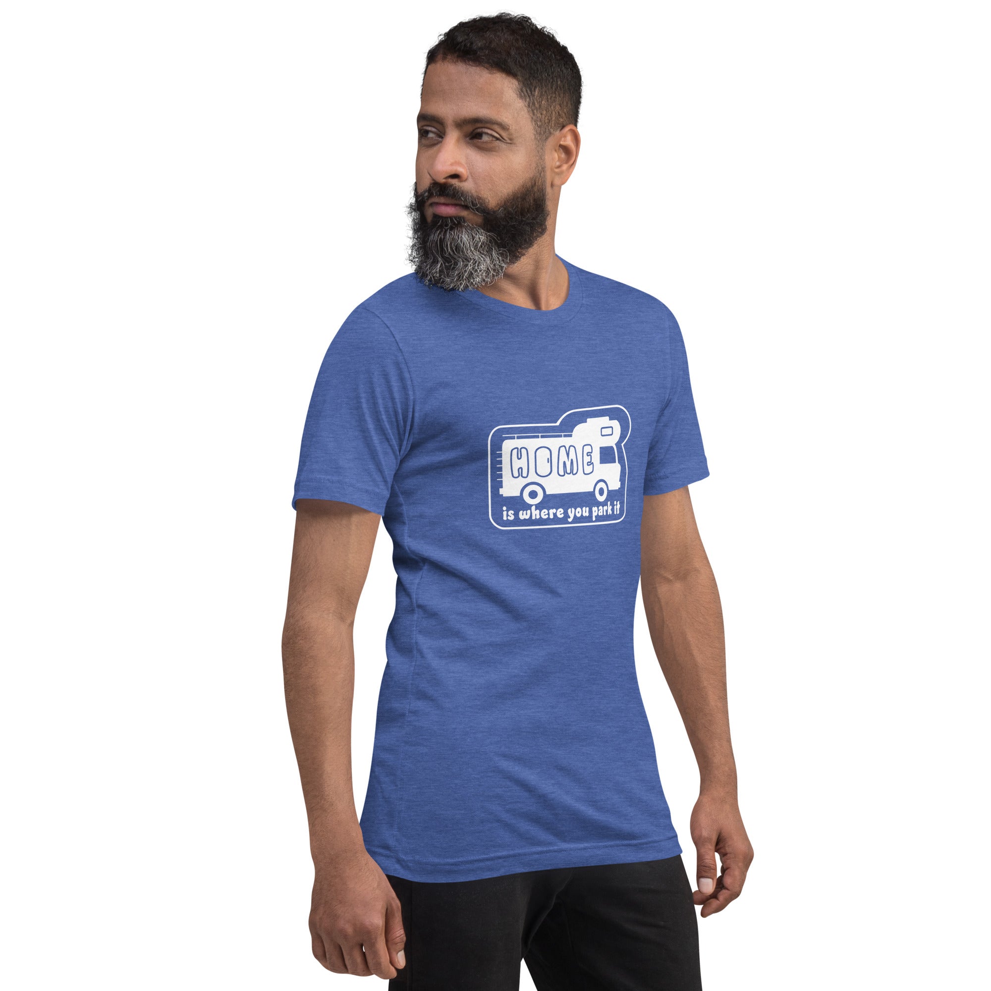 T-shirt en coton unisexe Bold Camper Van sur couleurs chinées foncées