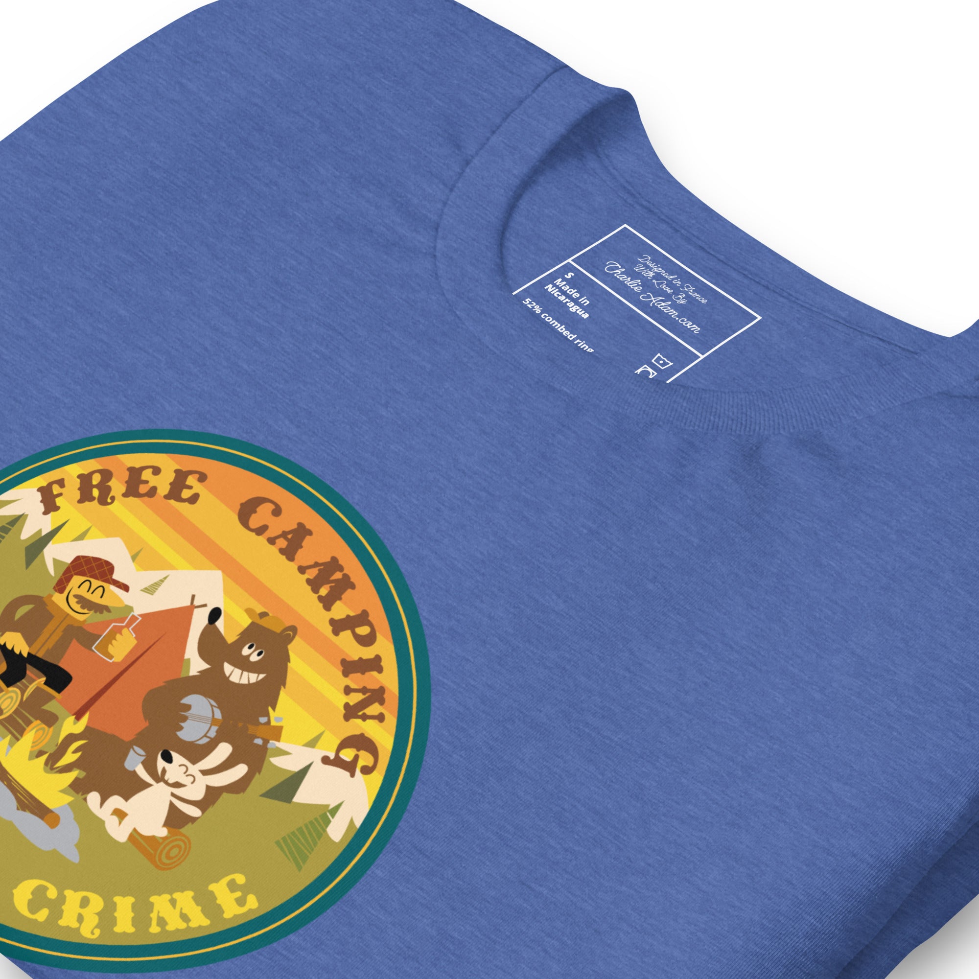 Unisex t-shirt Free Camping is not a crime on dark heather colors