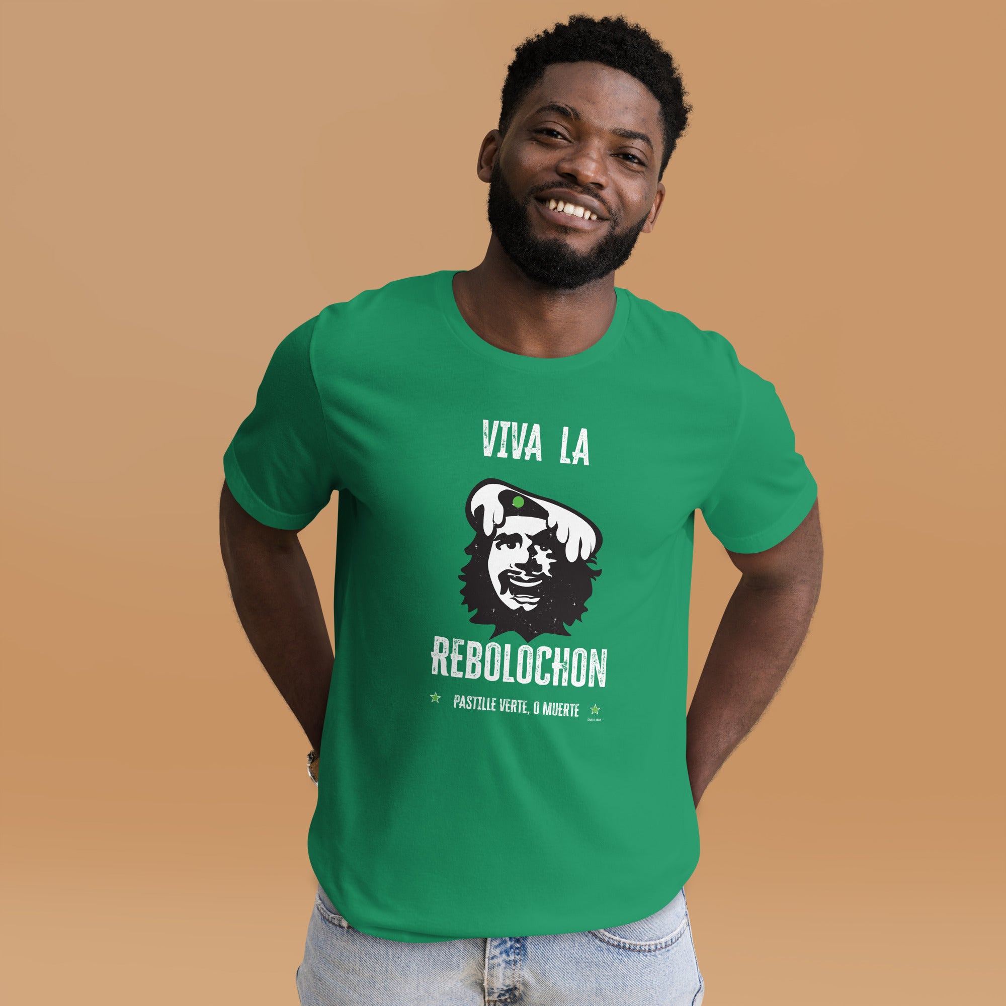 T-shirt en coton unisexe Viva la Rebolochon sur couleurs foncées