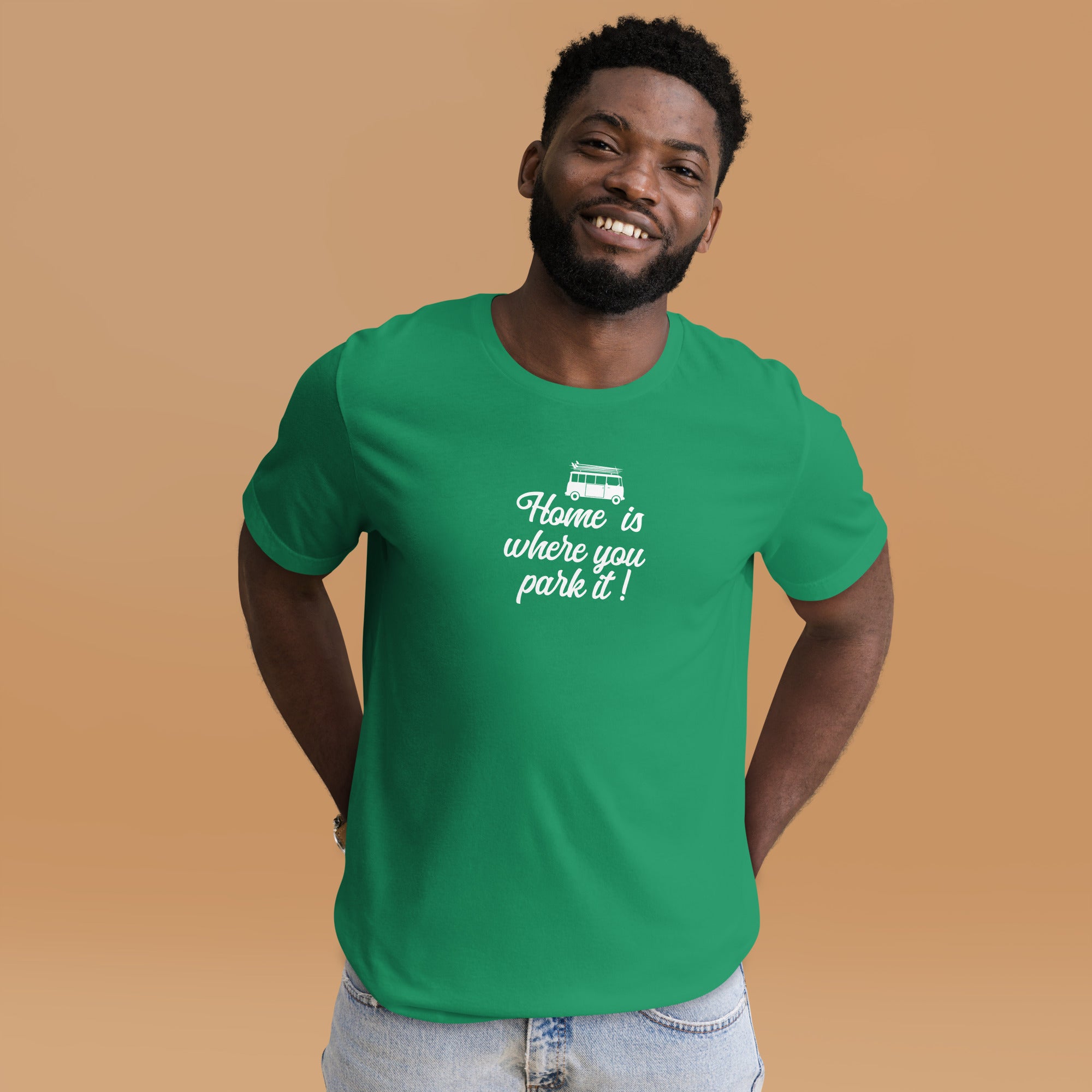 Unisex cotton t-shirt White Surf Combi on greens