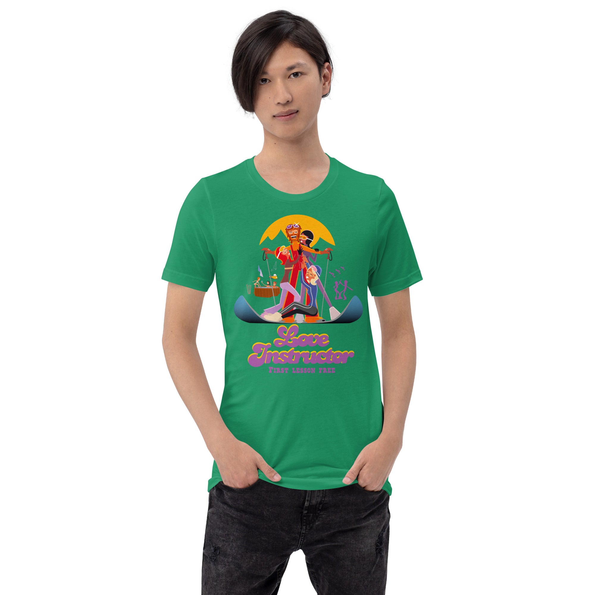 T-shirt en coton unisexe Love instructor First lesson free sur couleurs foncées