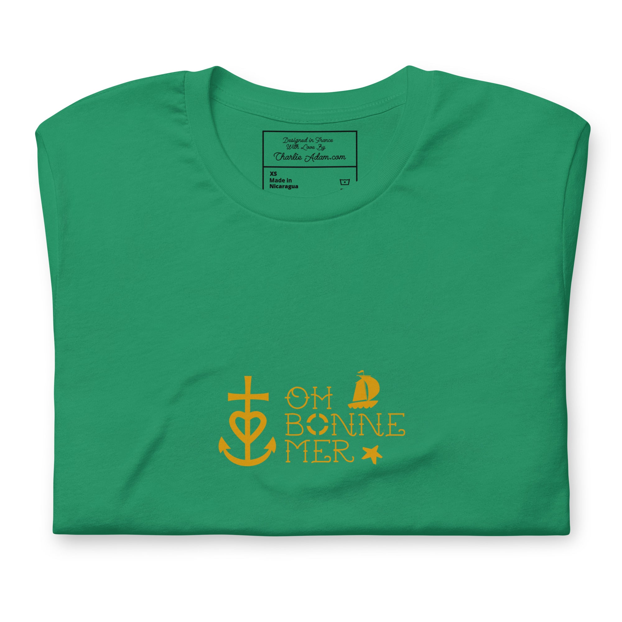 Unisex cotton t-shirt Oh Bonne Mer 2 on greens