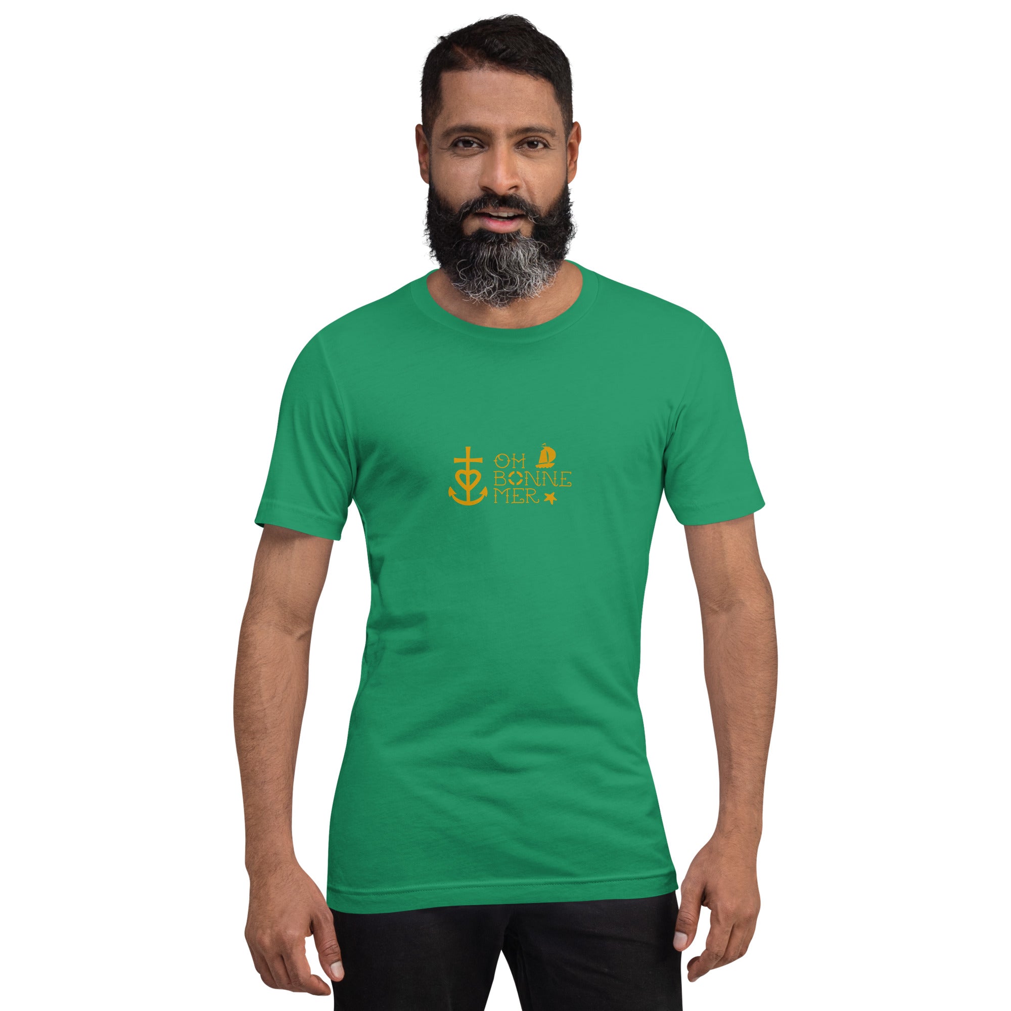 Unisex cotton t-shirt Oh Bonne Mer 2 on greens