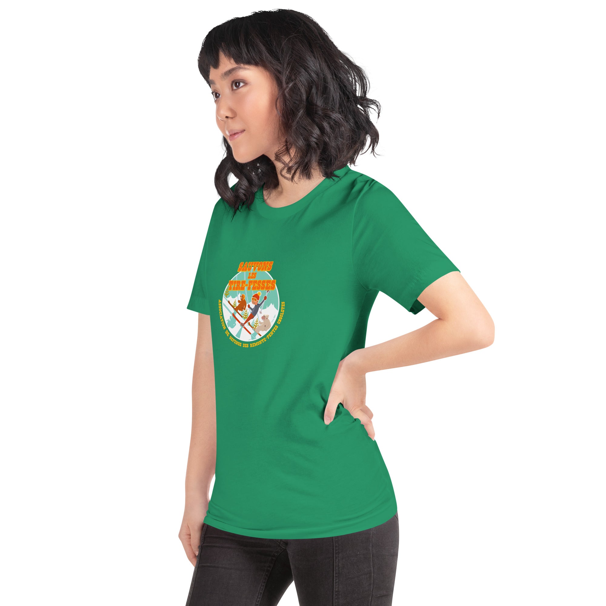 T-shirt en coton unisexe Sauvons les Tires-fesses sur couleurs foncées