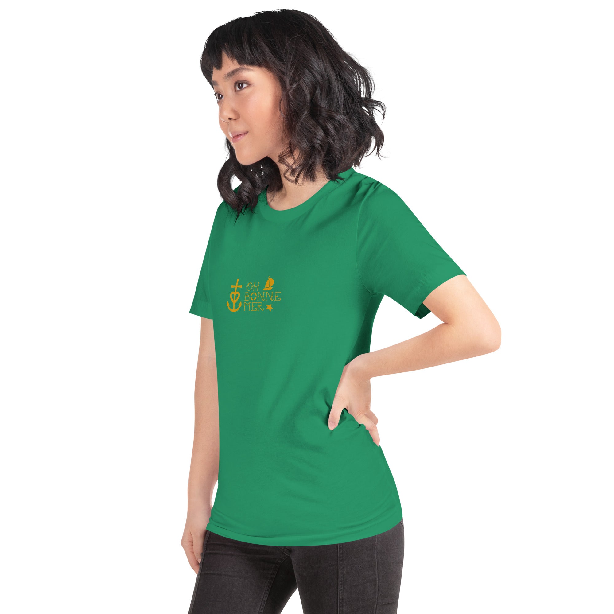 Unisex cotton t-shirt Oh Bonne Mer 2 on greens