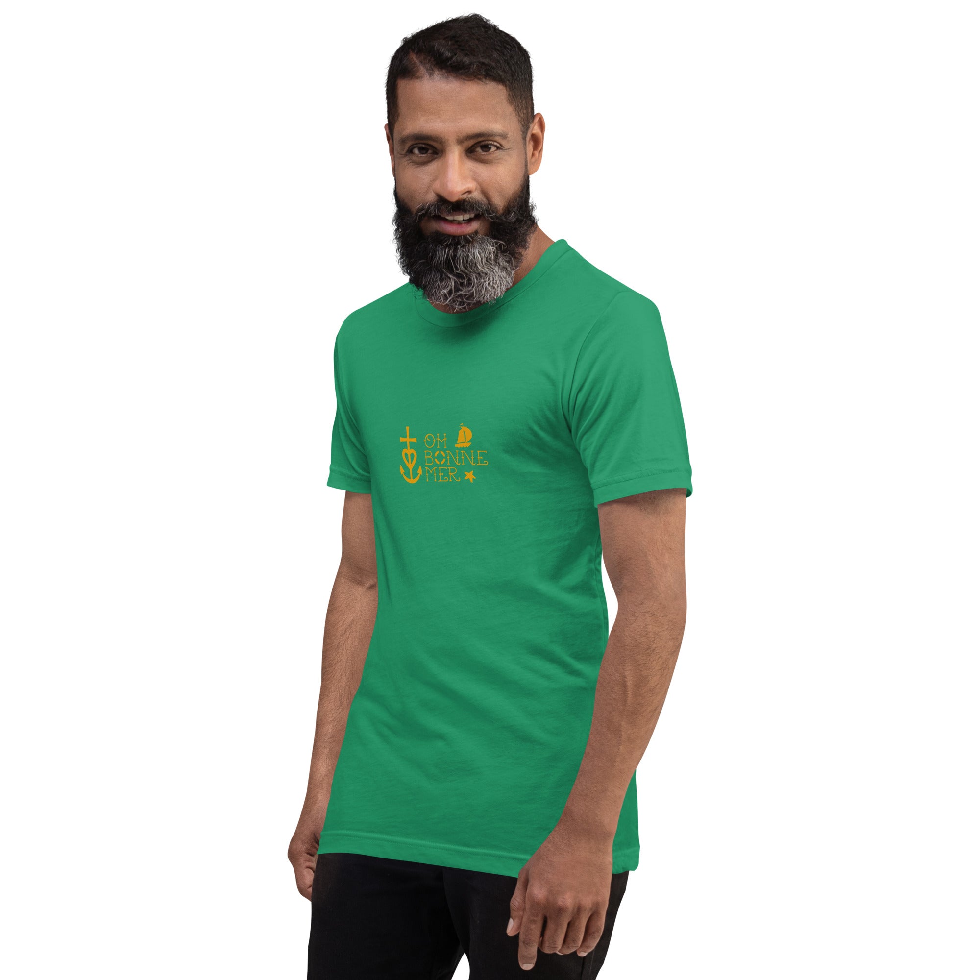 Unisex cotton t-shirt Oh Bonne Mer 2 on greens