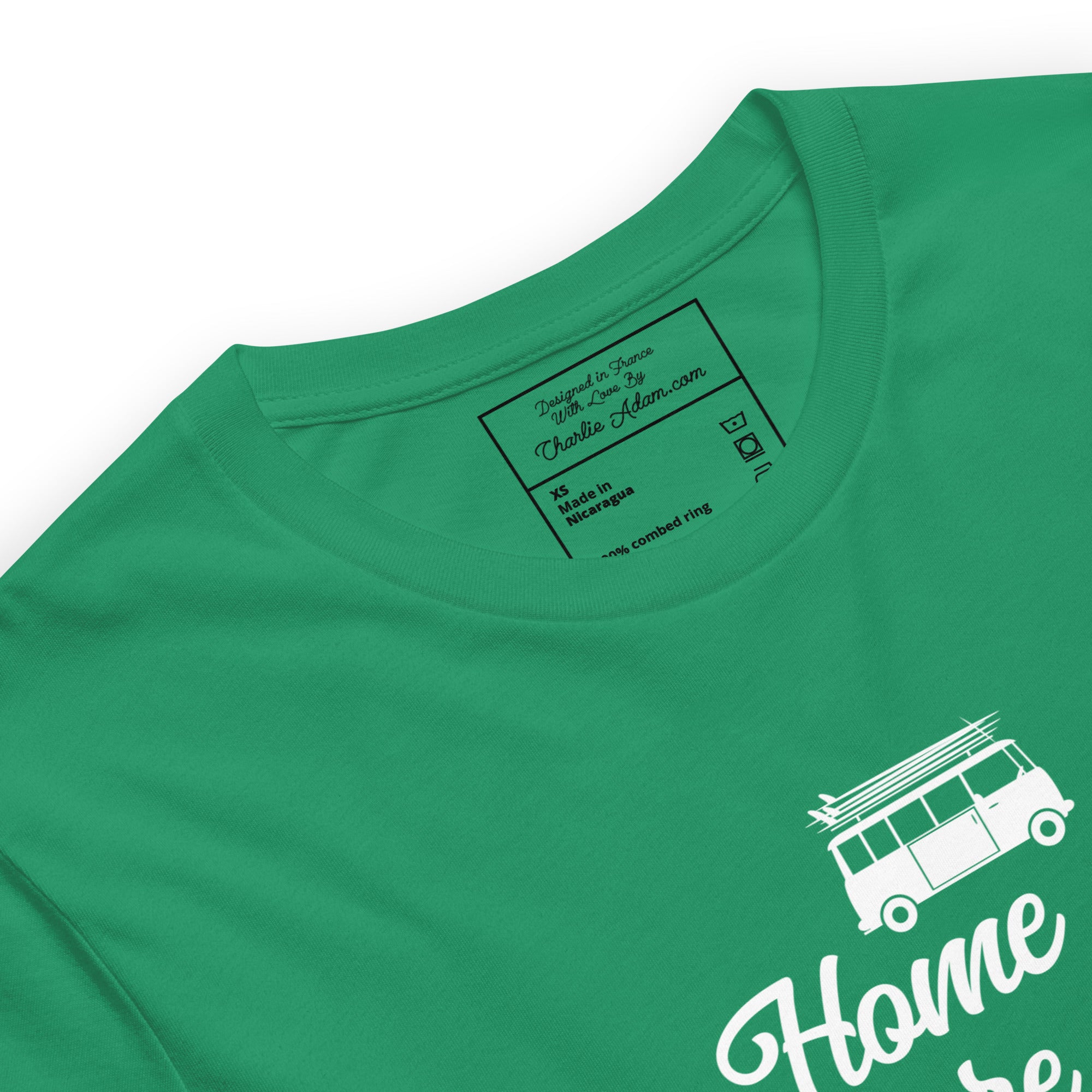 Unisex cotton t-shirt White Surf Combi on greens