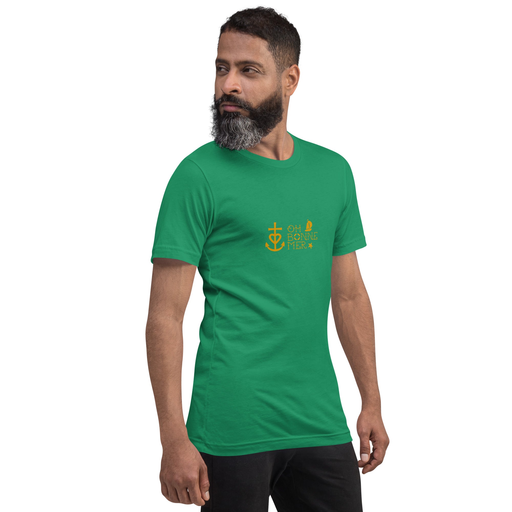 Unisex cotton t-shirt Oh Bonne Mer 2 on greens