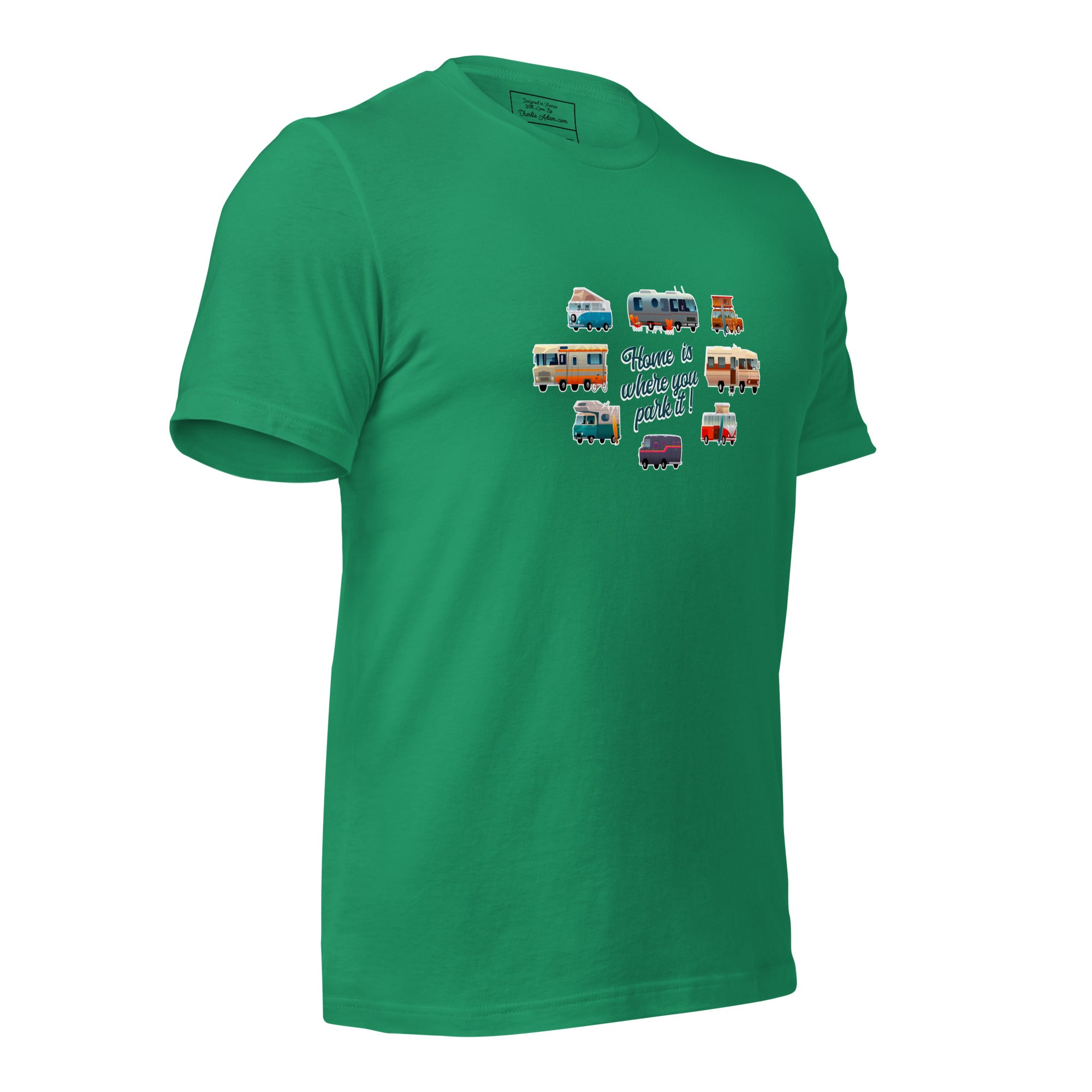 Unisex t-shirt Square Vintage Campers on greens