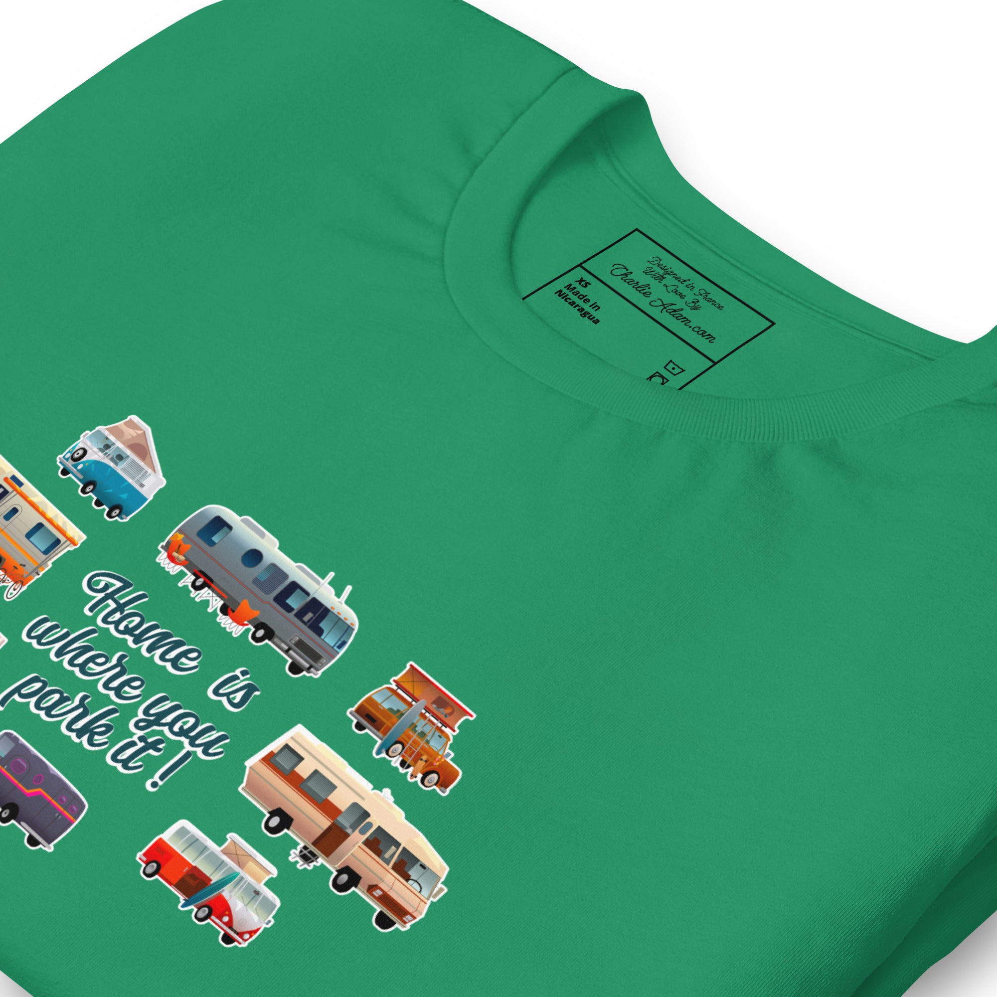 Unisex t-shirt Square Vintage Campers on greens