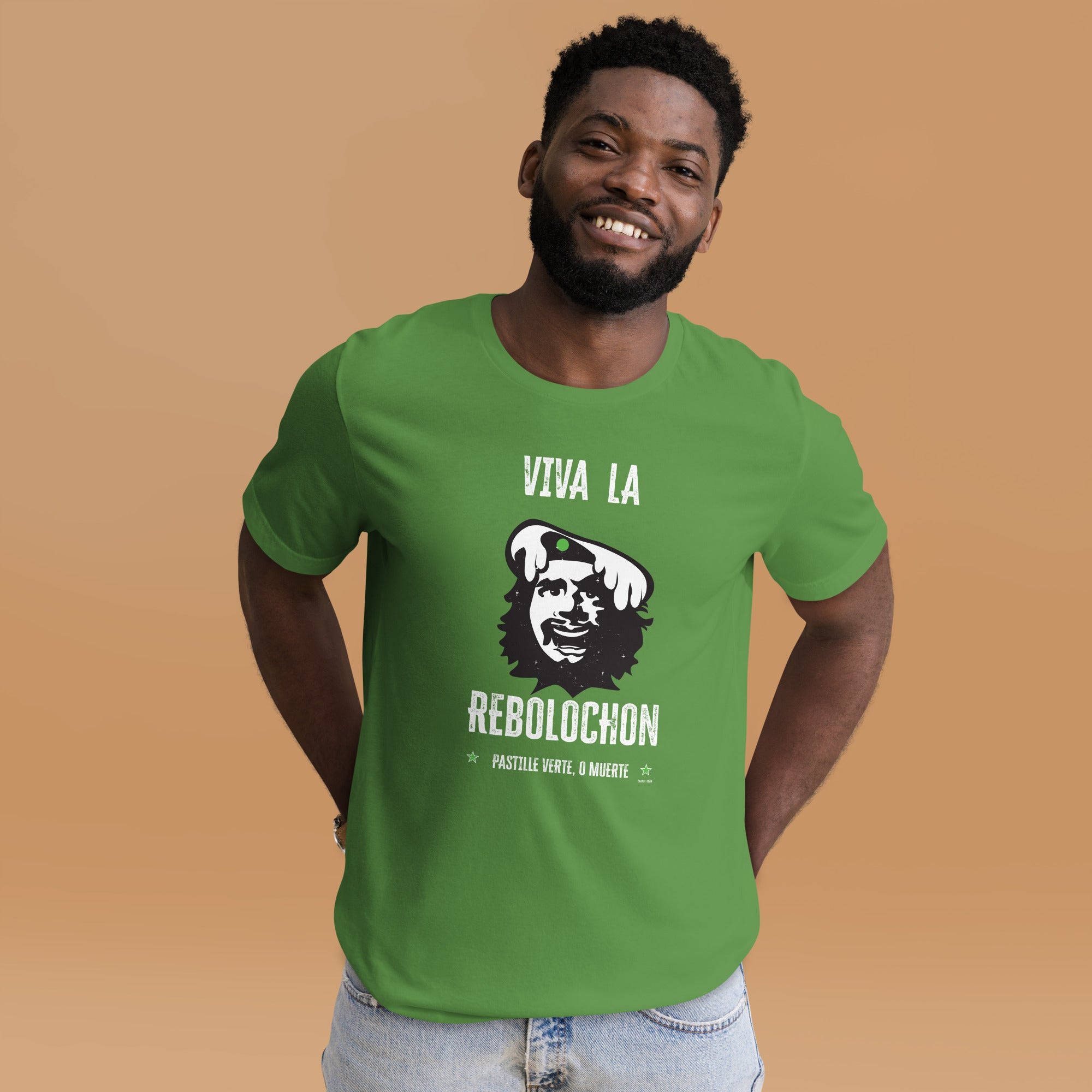 T-shirt en coton unisexe Viva la Rebolochon sur couleurs foncées