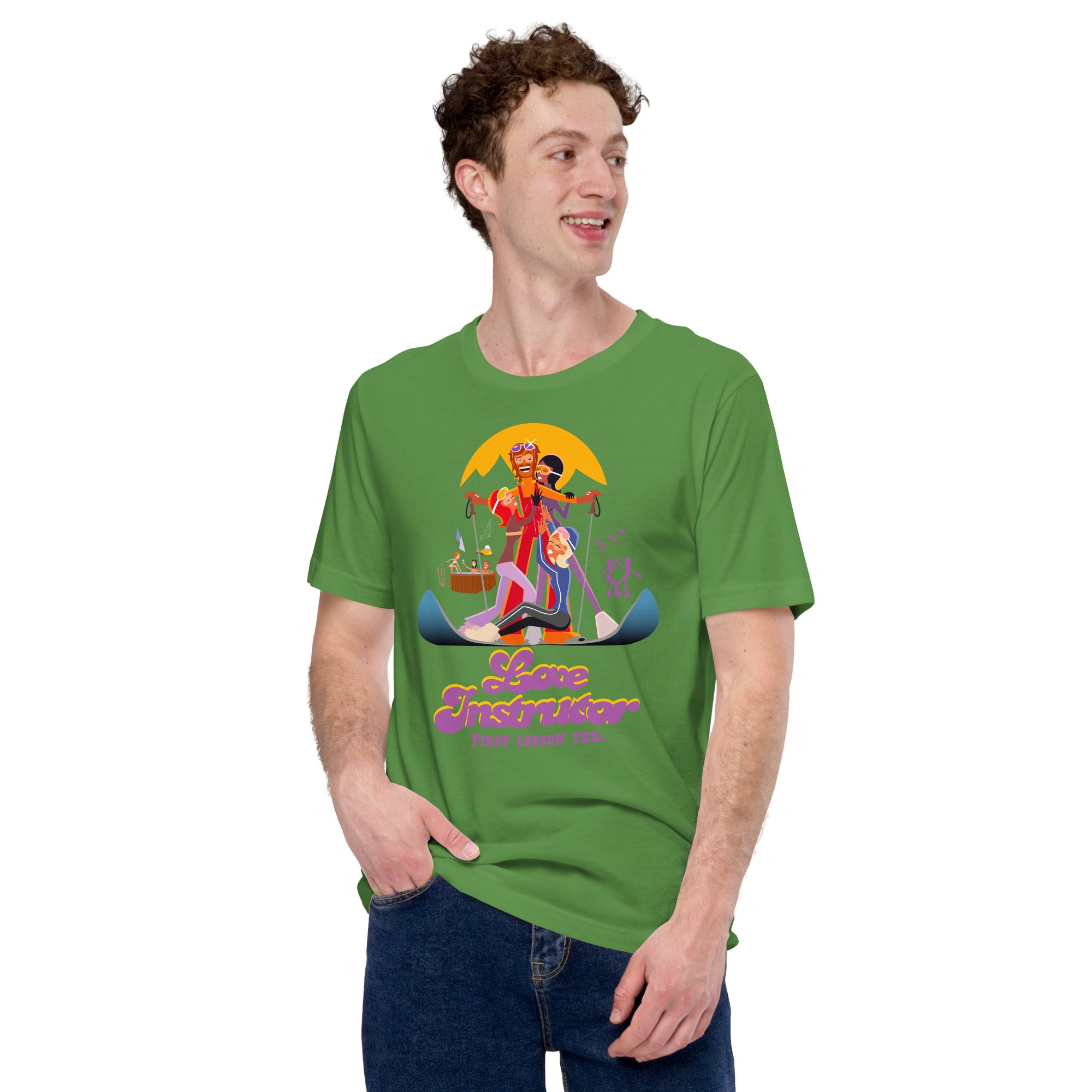T-shirt en coton unisexe Love instructor First lesson free sur couleurs foncées