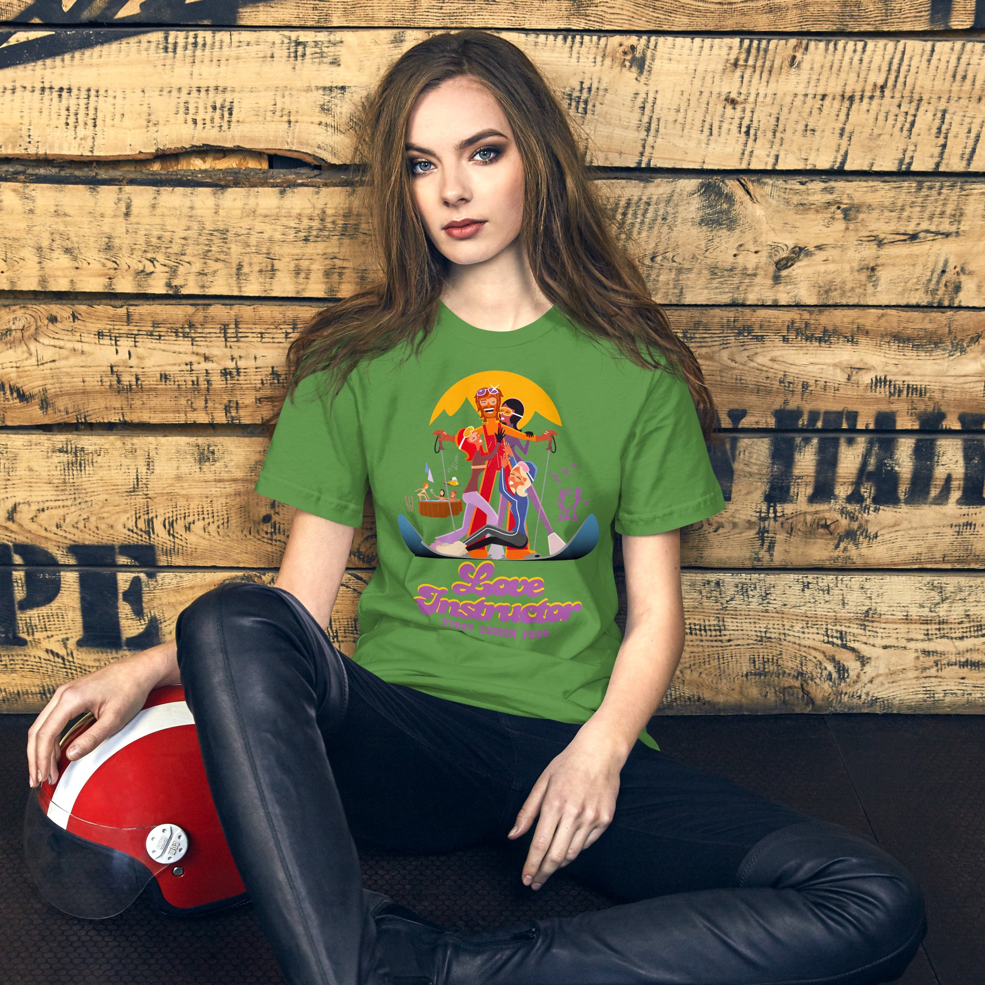T-shirt en coton unisexe Love instructor First lesson free sur couleurs foncées