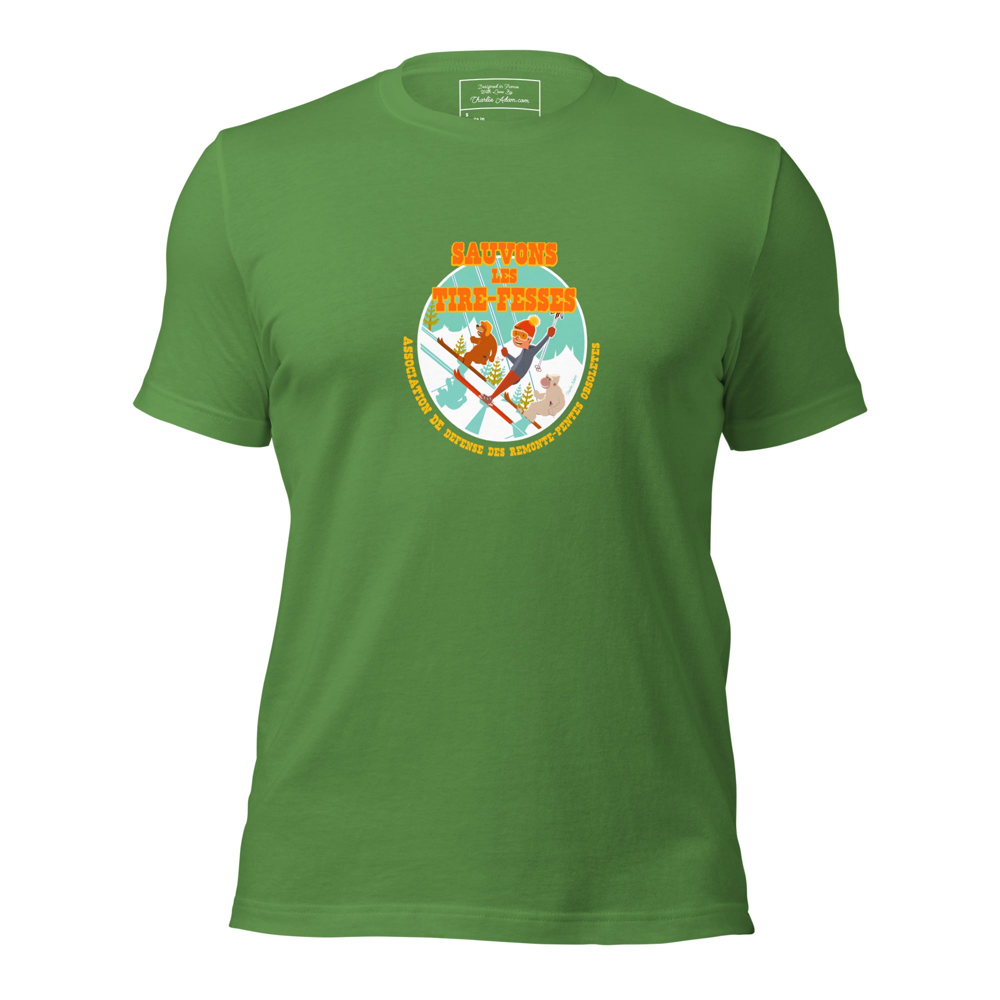 T-shirt en coton unisexe Sauvons les Tires-fesses sur couleurs foncées
