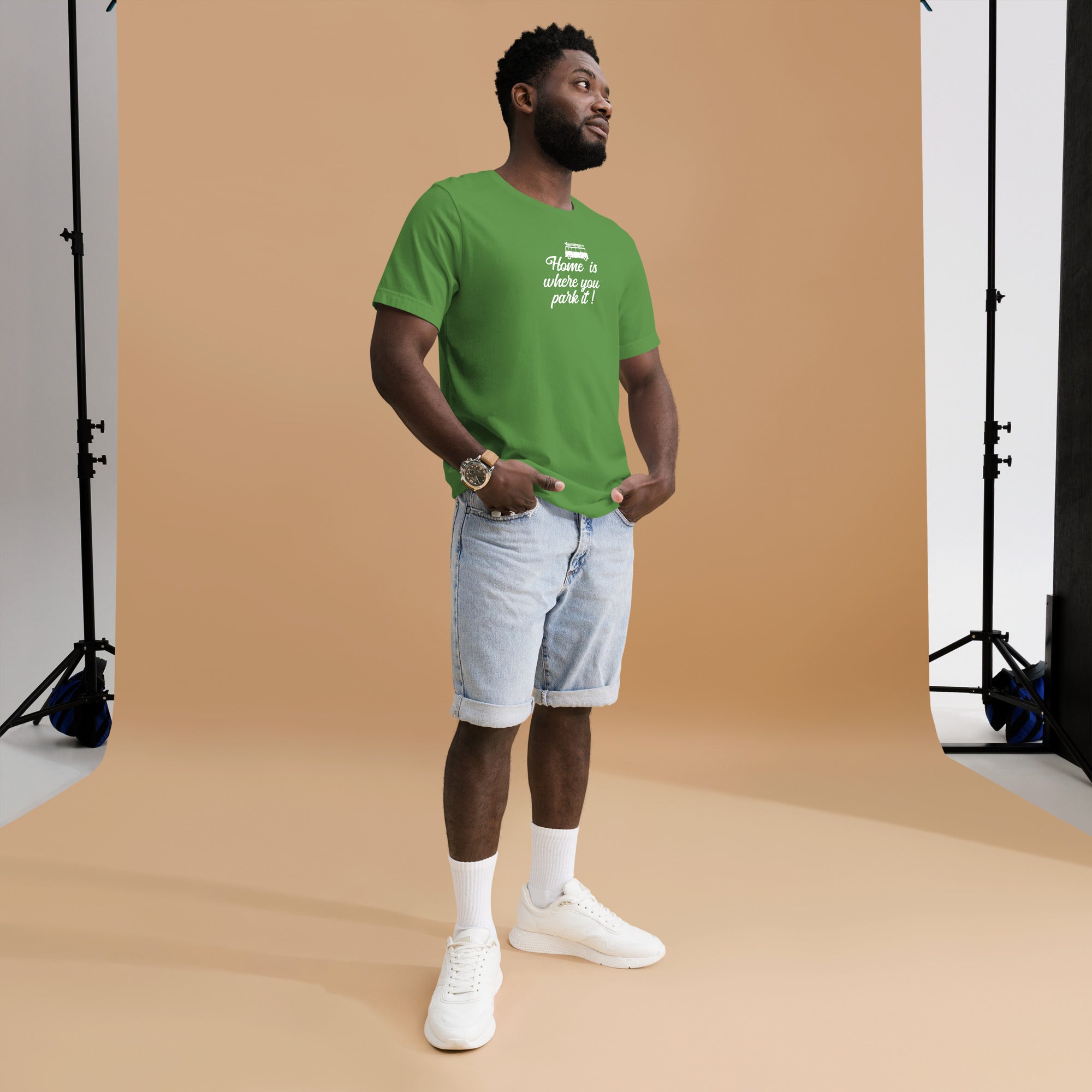 Unisex cotton t-shirt White Surf Combi on greens
