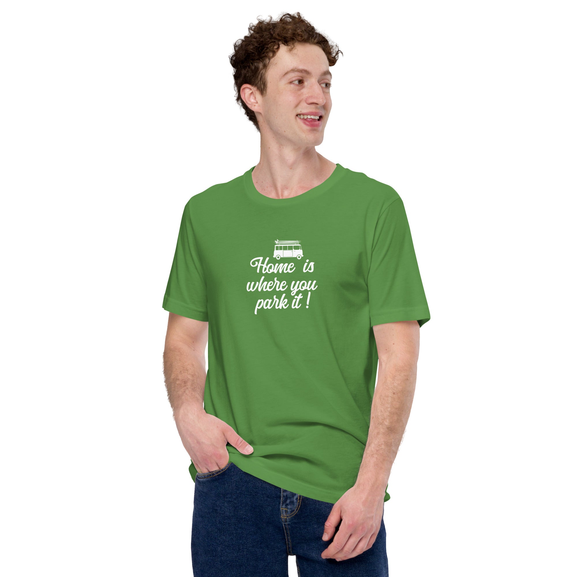 Unisex cotton t-shirt White Surf Combi on greens
