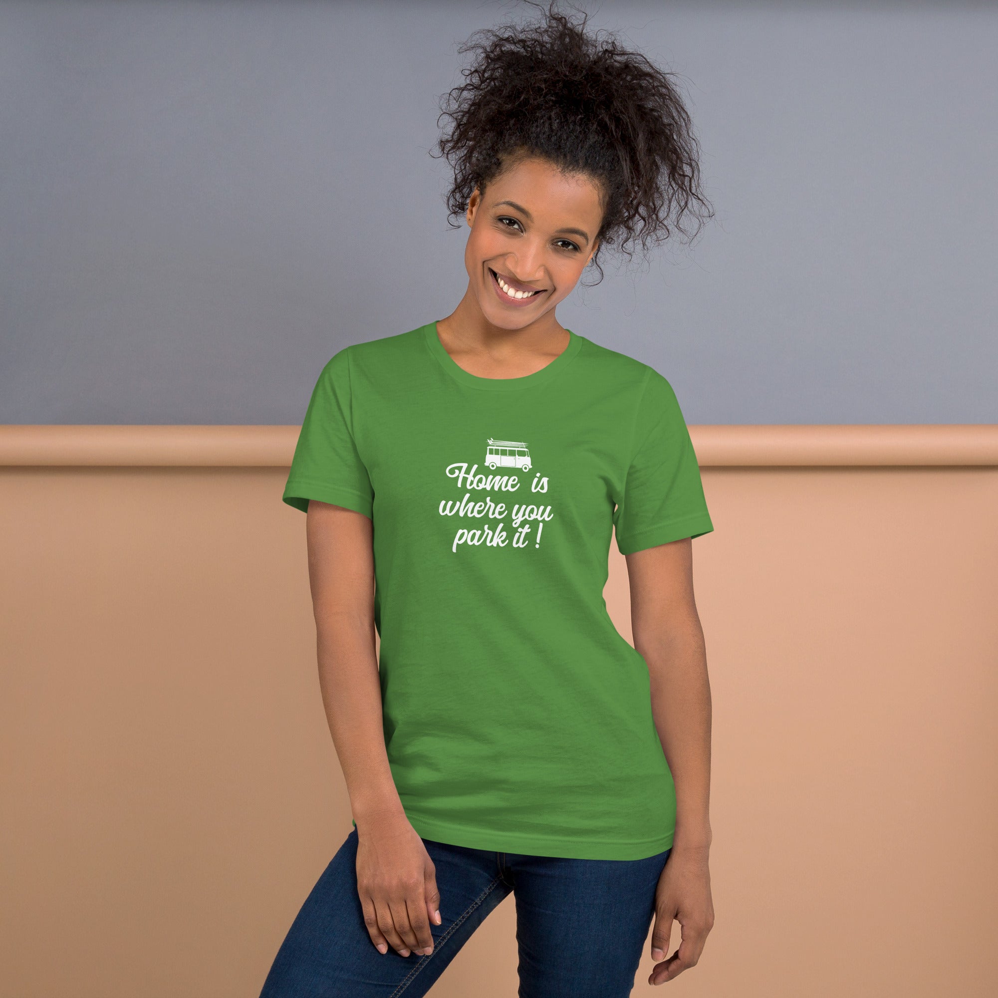 Unisex cotton t-shirt White Surf Combi on greens