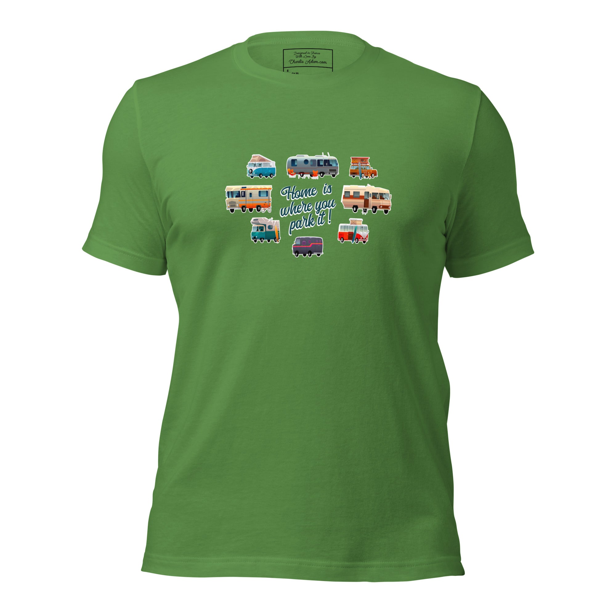 Unisex t-shirt Square Vintage Campers on greens