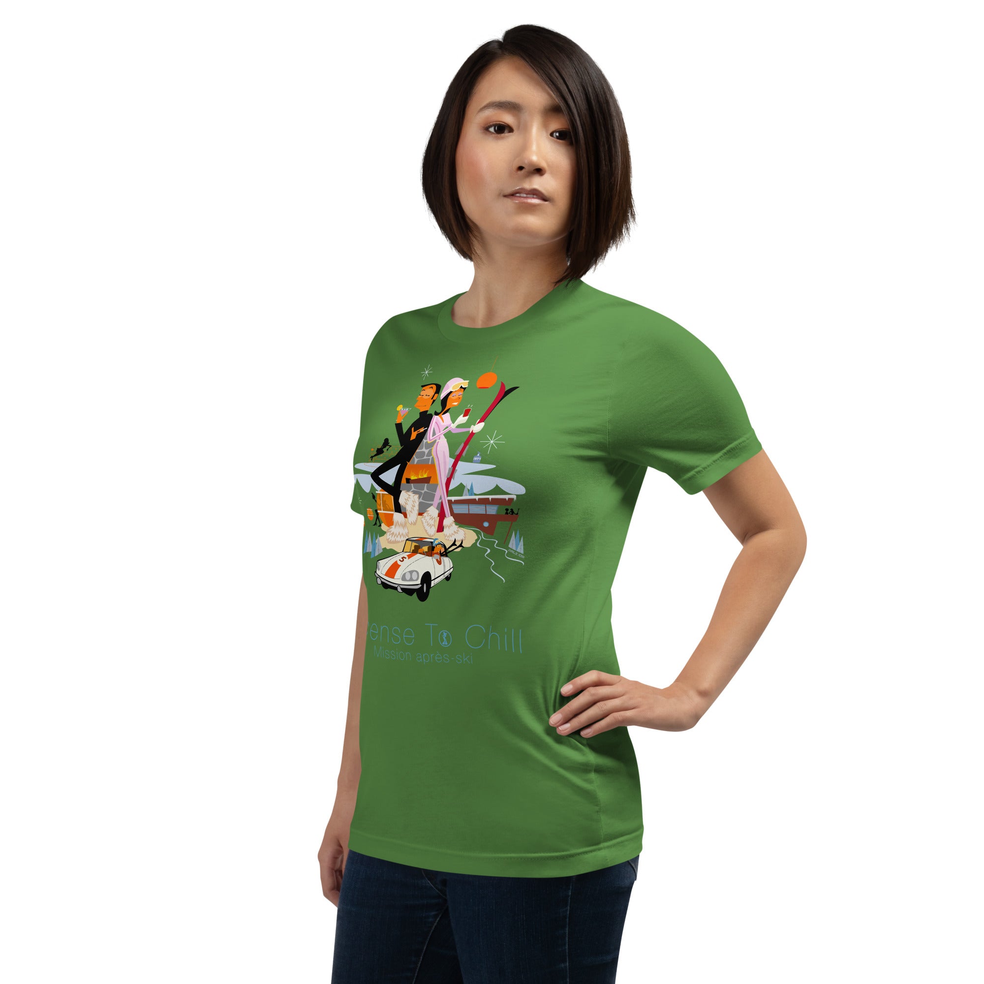 T-shirt en coton unisexe License To Chill Mission Après-Ski sur couleurs foncées