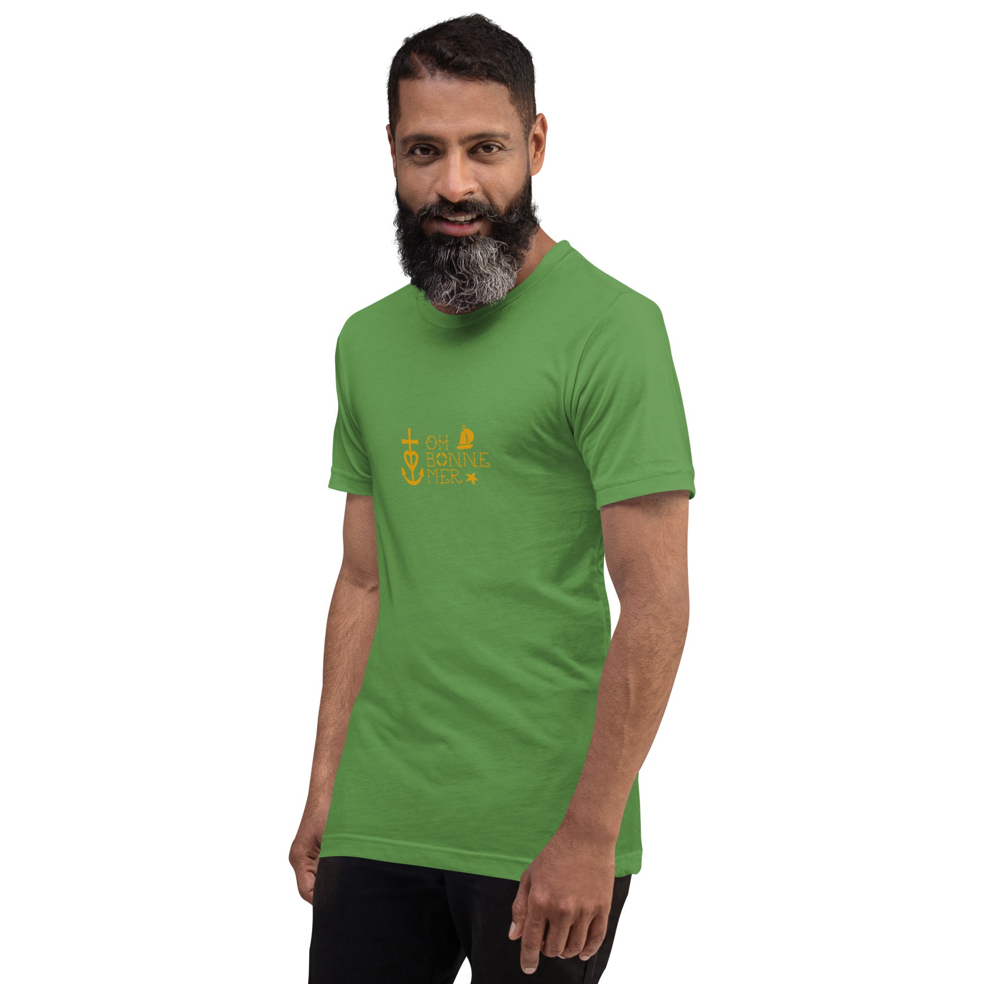 Unisex cotton t-shirt Oh Bonne Mer 2 on greens