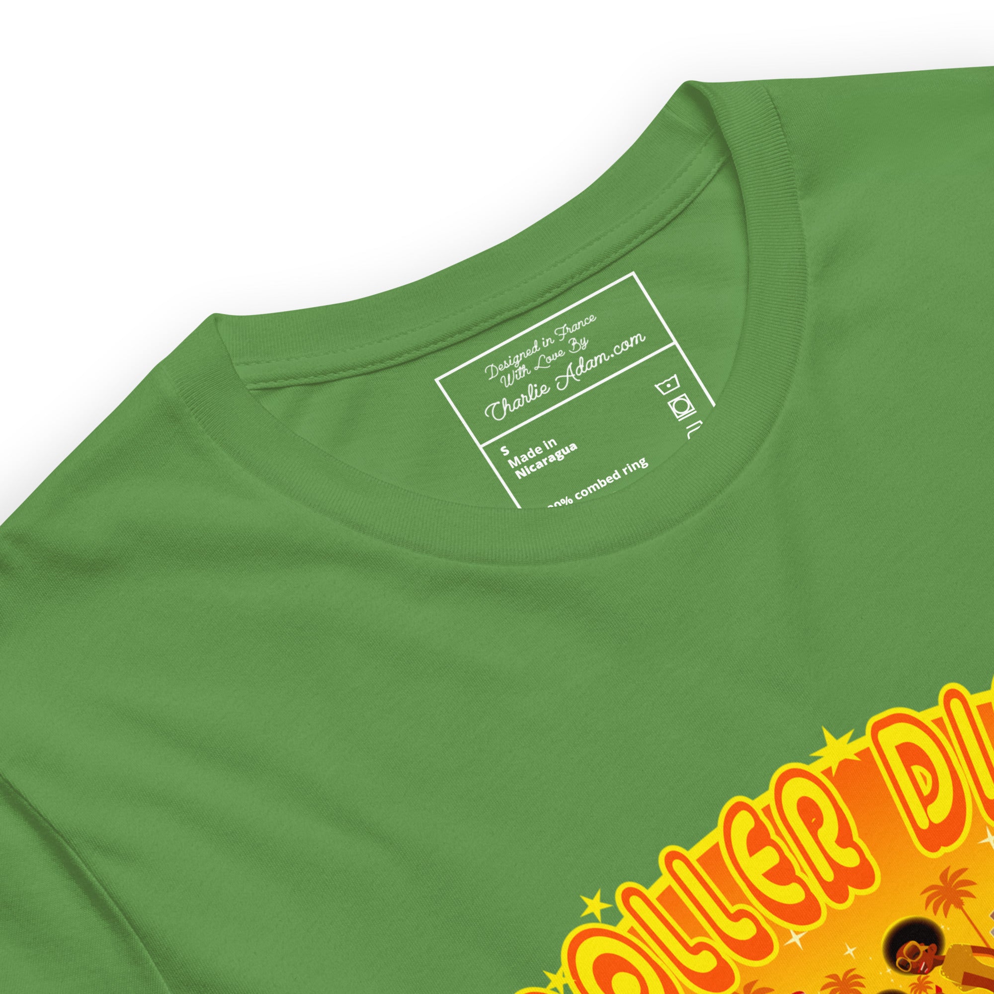 T-shirt en coton unisexe Roller Disco 1975 sur couleurs foncées