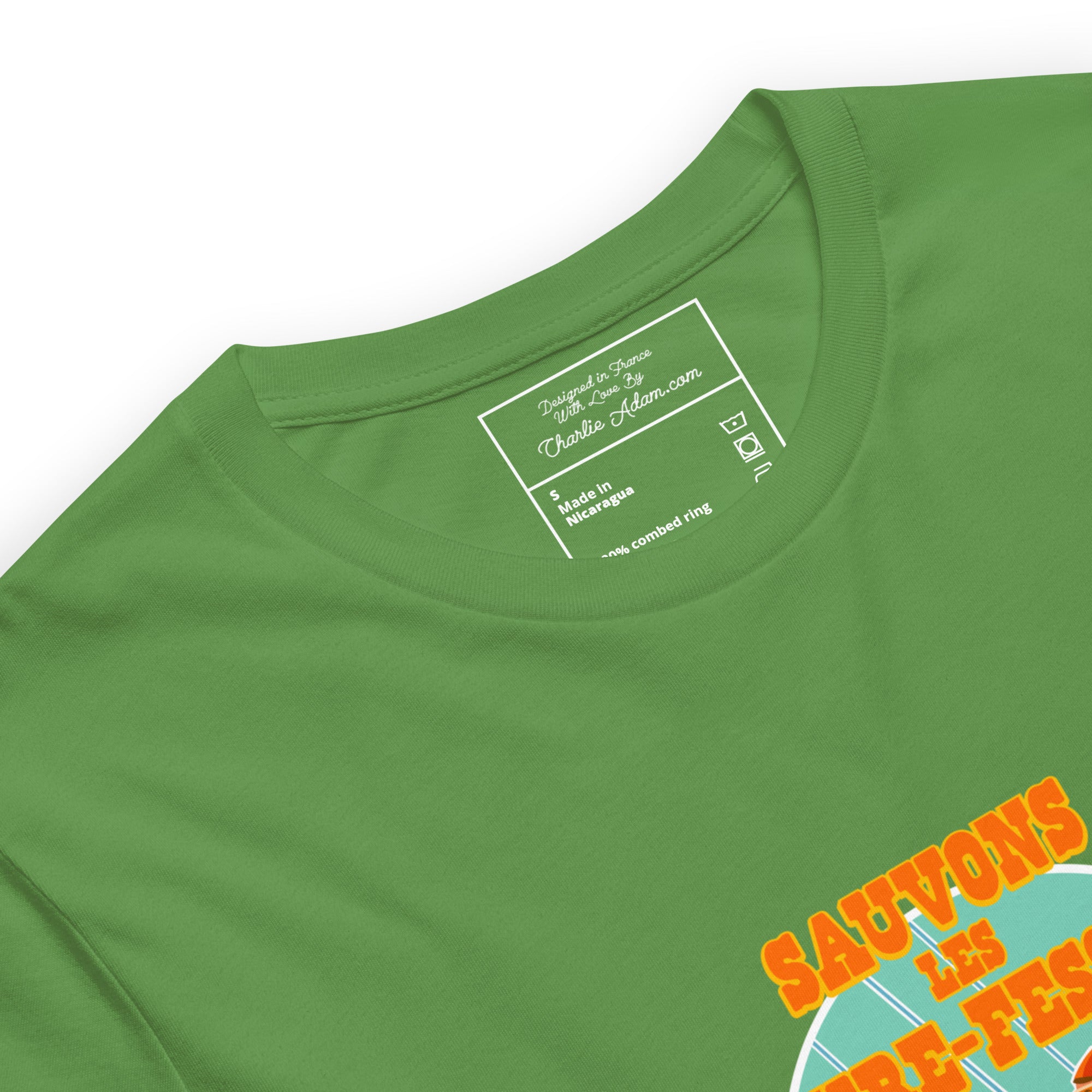 T-shirt en coton unisexe Sauvons les Tires-fesses sur couleurs foncées